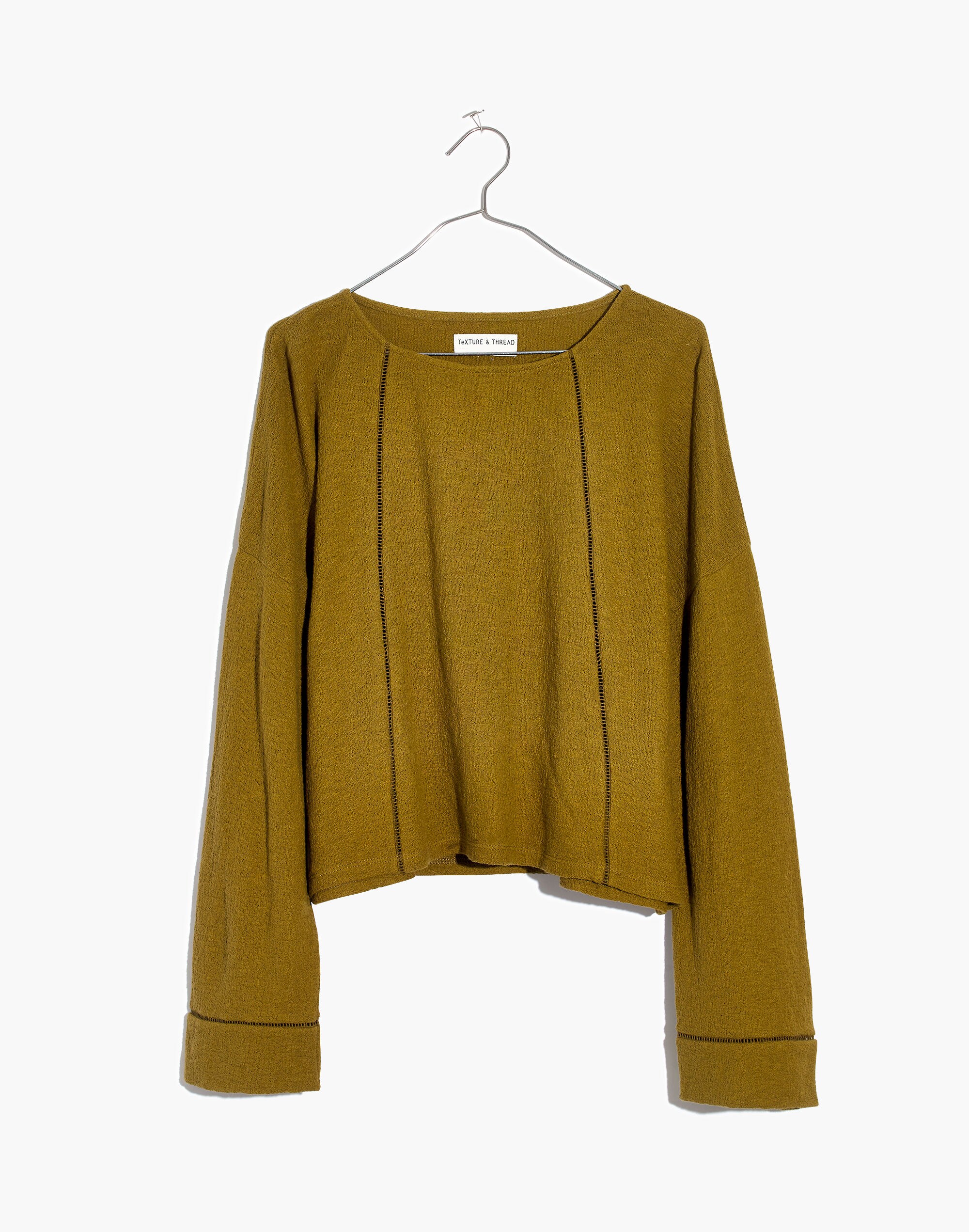 texture &amp; thread eyelet-inset top