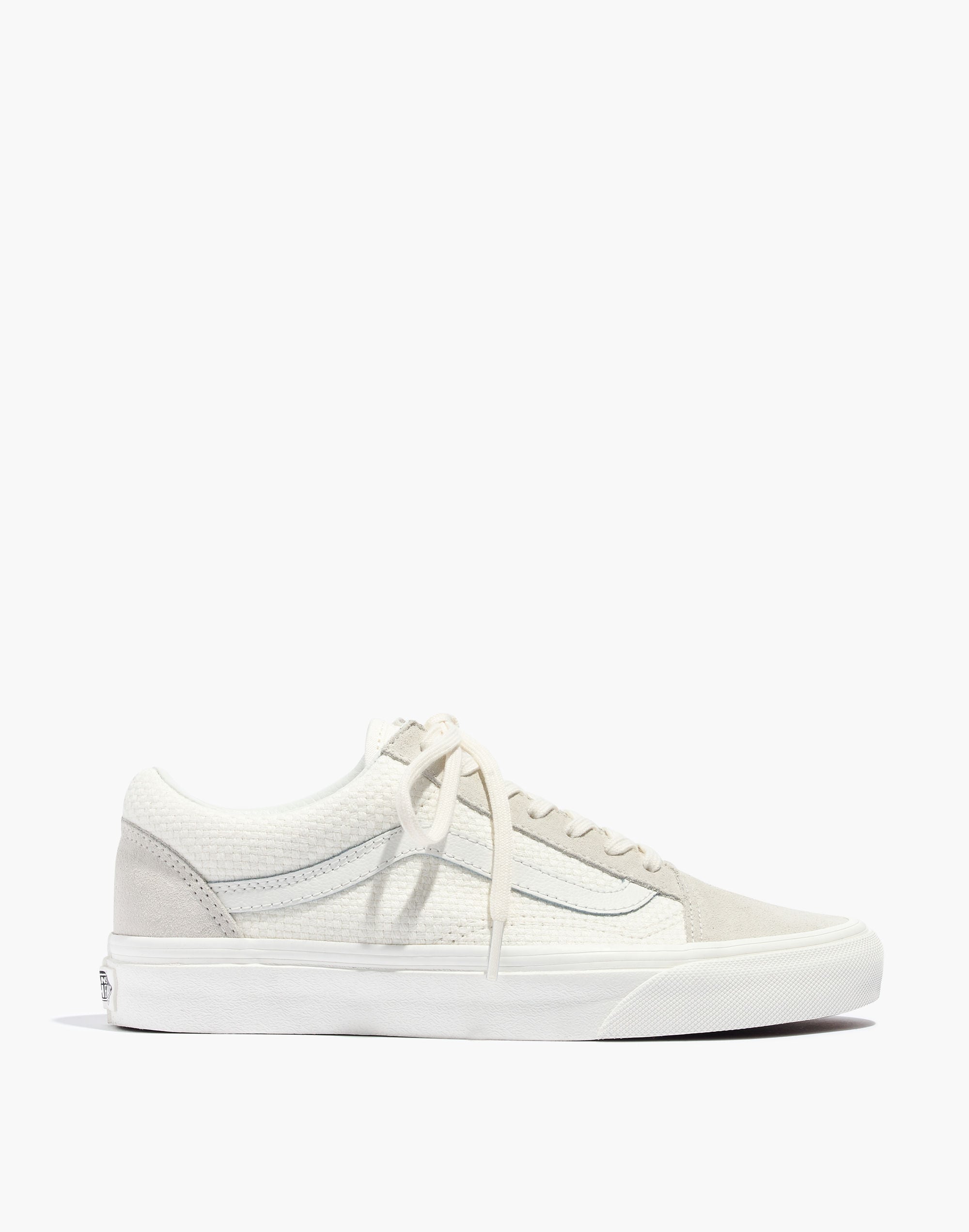 Vans&reg; Unisex Old Skool Lace-Up Sneakers in White Suede and Canvas