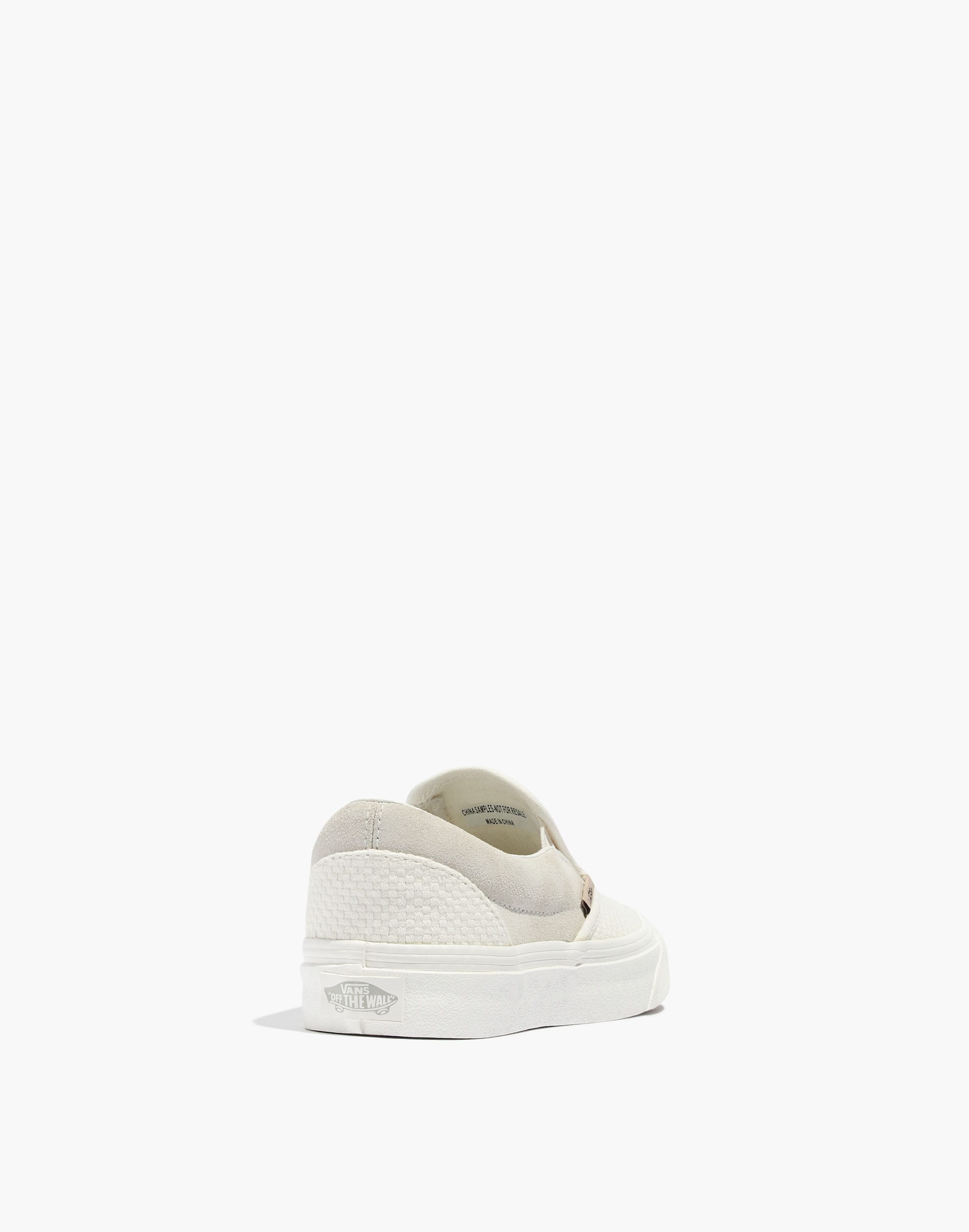 Vans&reg; Unisex Classic Slip-On Sneakers in White Suede and Canvas