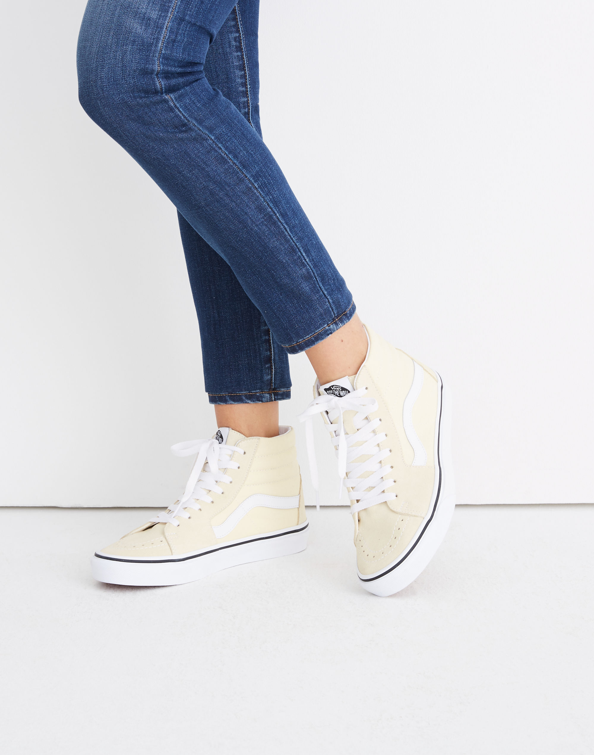 Vans&reg; Unisex Sk8-Hi High-Top Sneakers in Vanilla Custard Suede and Canvas