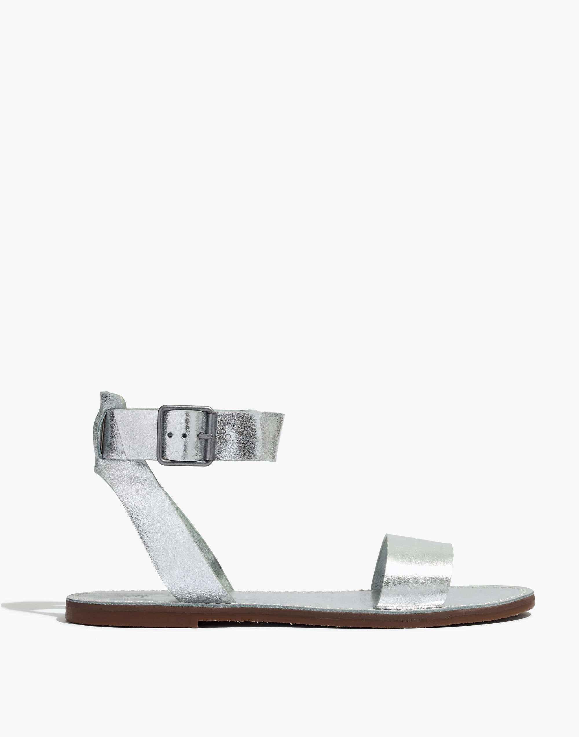 The Boardwalk Ankle-Strap Sandal in Metallic