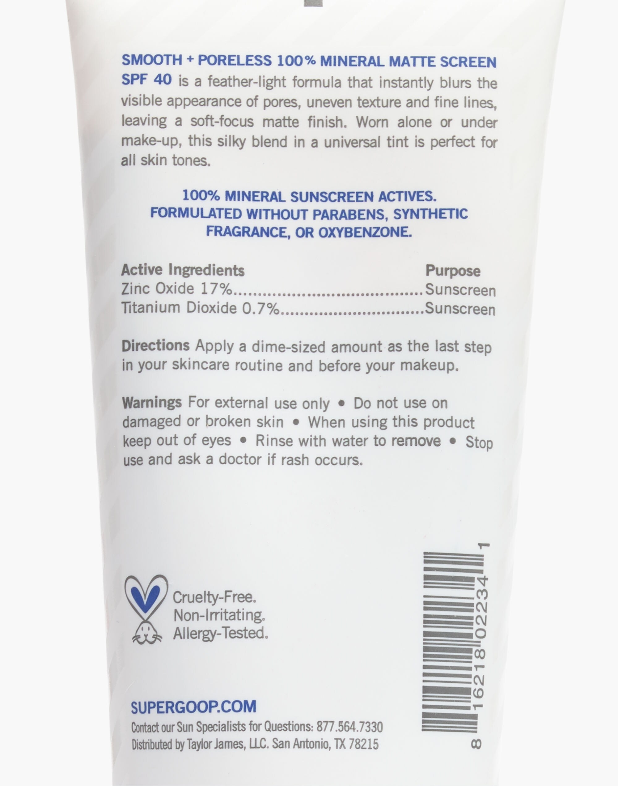 Supergoop!&reg; 100% Mineral Smooth and Poreless Matte Screen SPF 40 Sunscreen