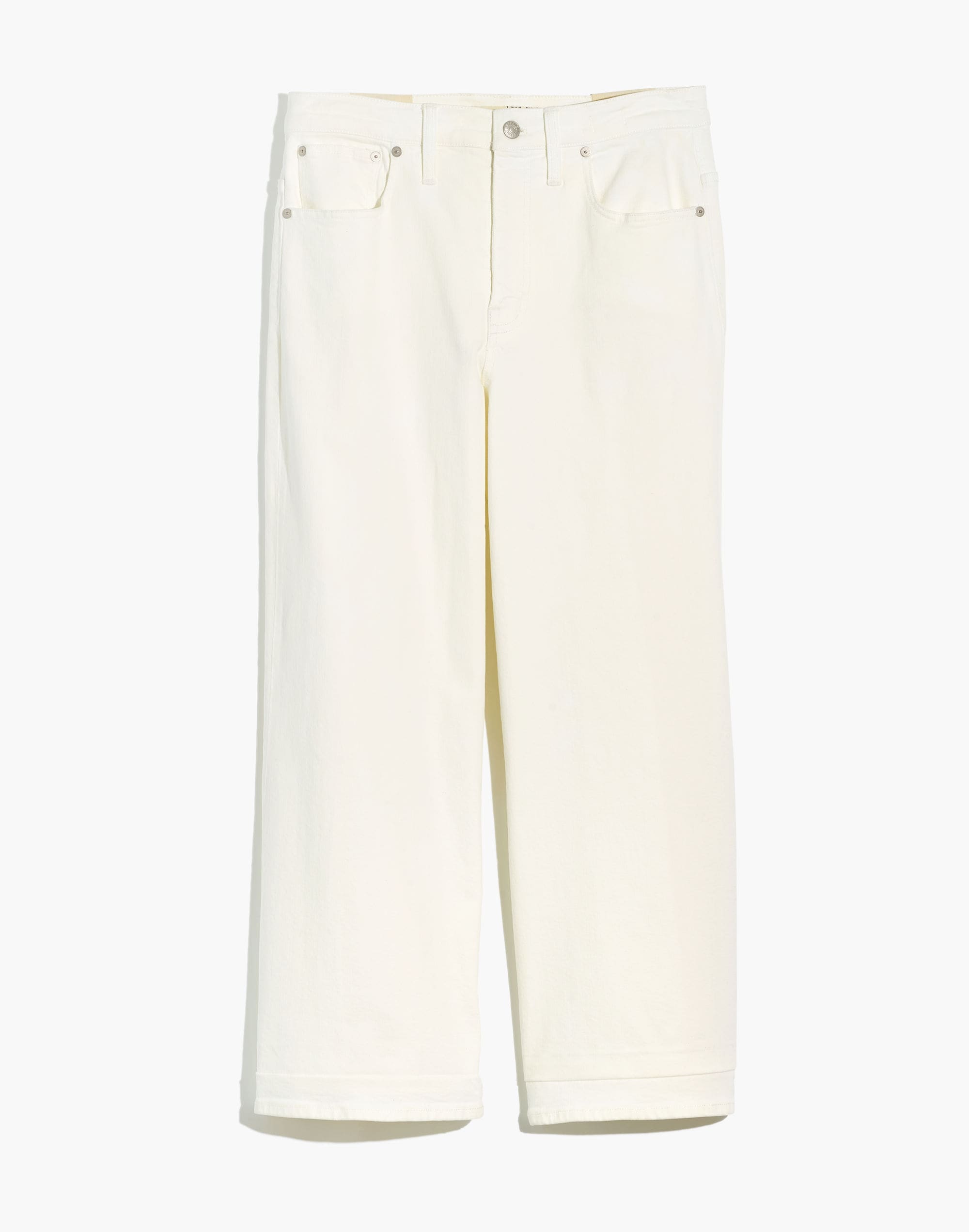Petite Wide-Leg Crop Jeans in Tile White
