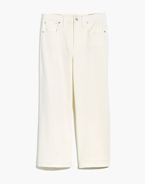 White wide legged cropped jeans @whatjosiedidnext
