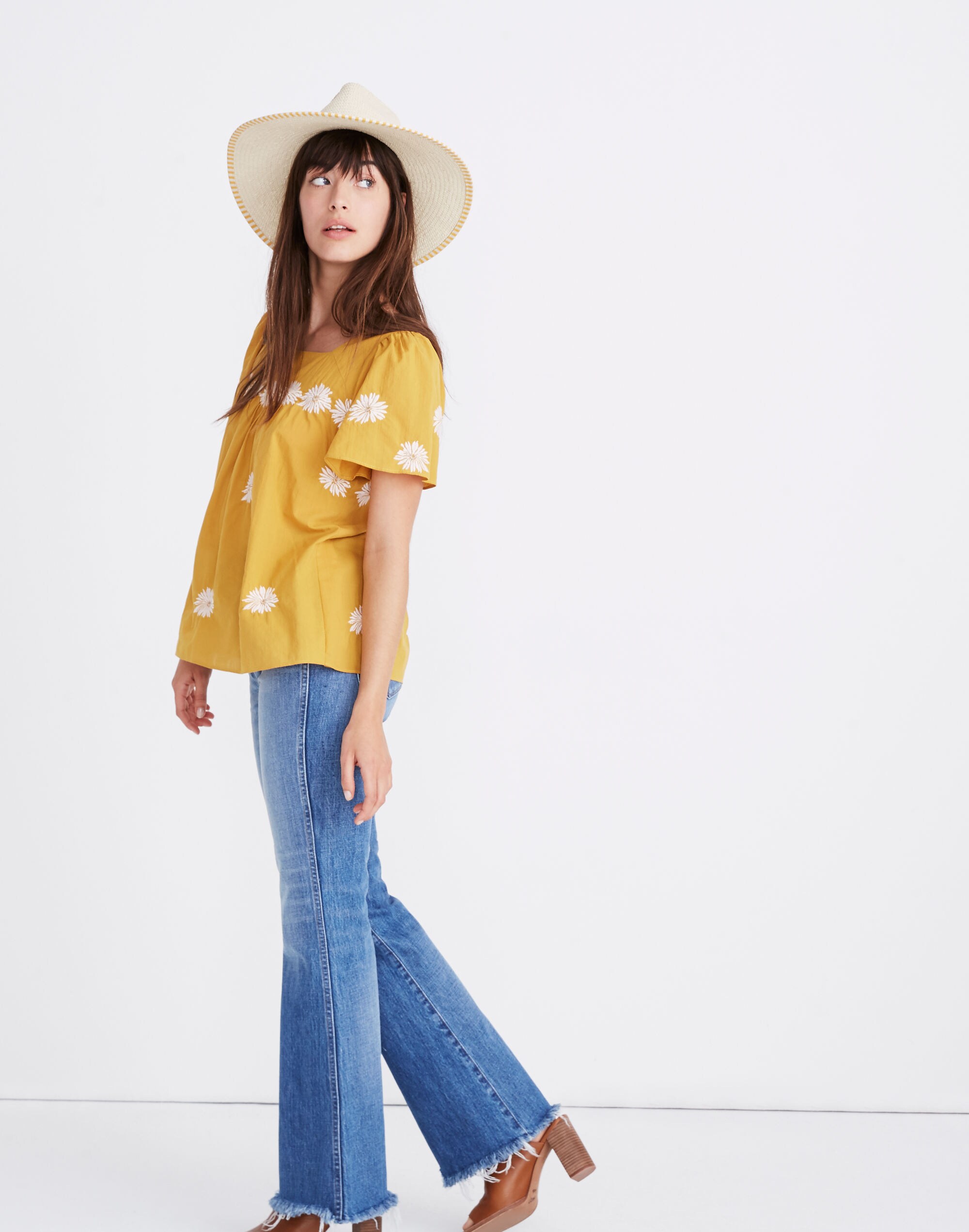 Floral Embroidered Butterfly Top