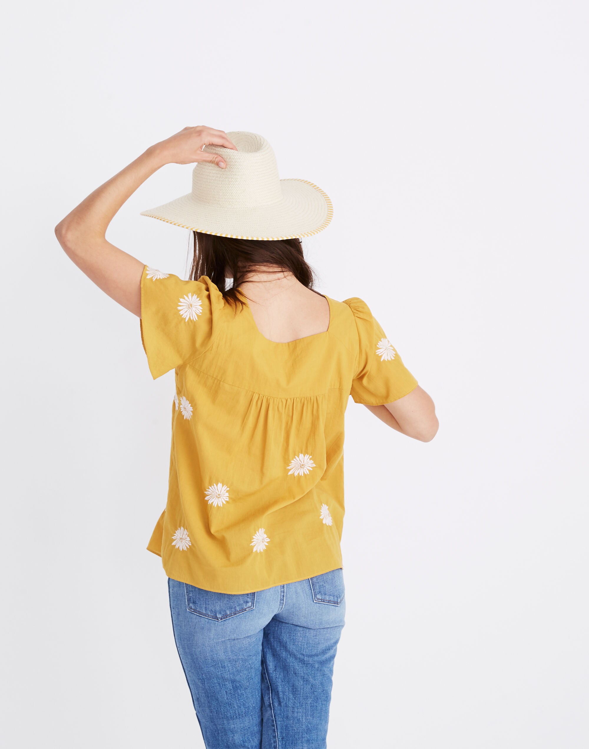 Floral Embroidered Butterfly Top