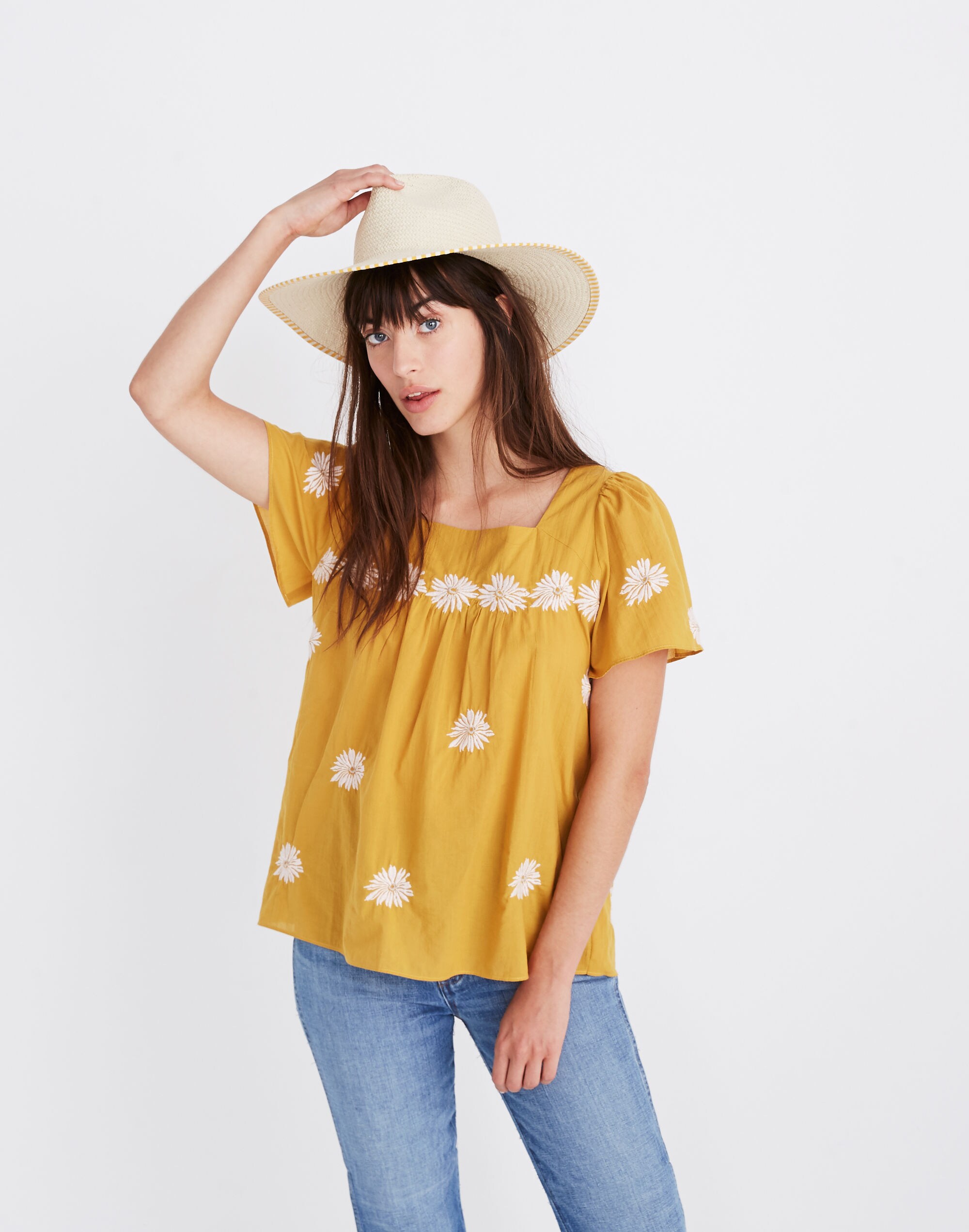 Floral Embroidered Butterfly Top