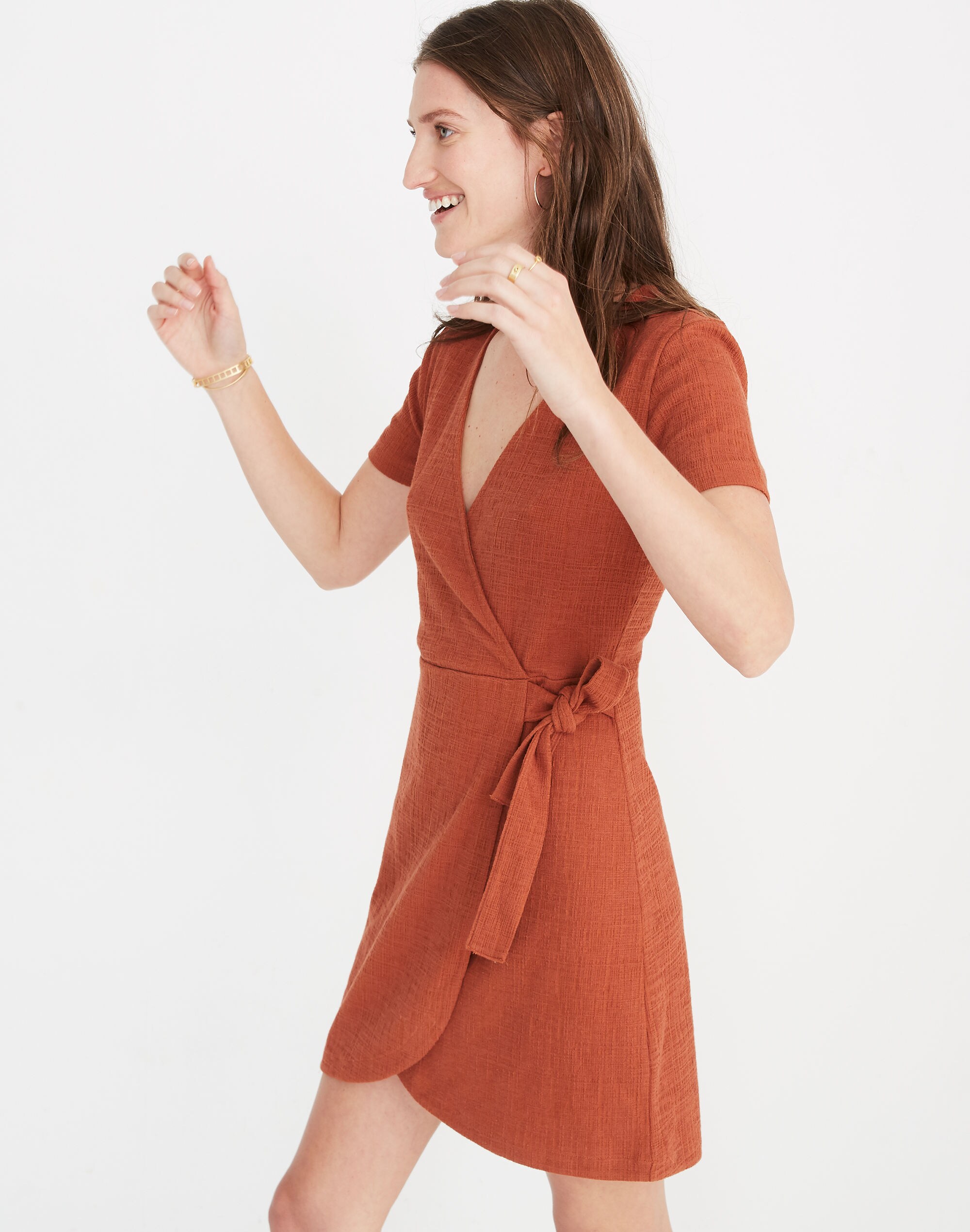 Texture &amp; Thread Short-Sleeve Side-Tie Dress