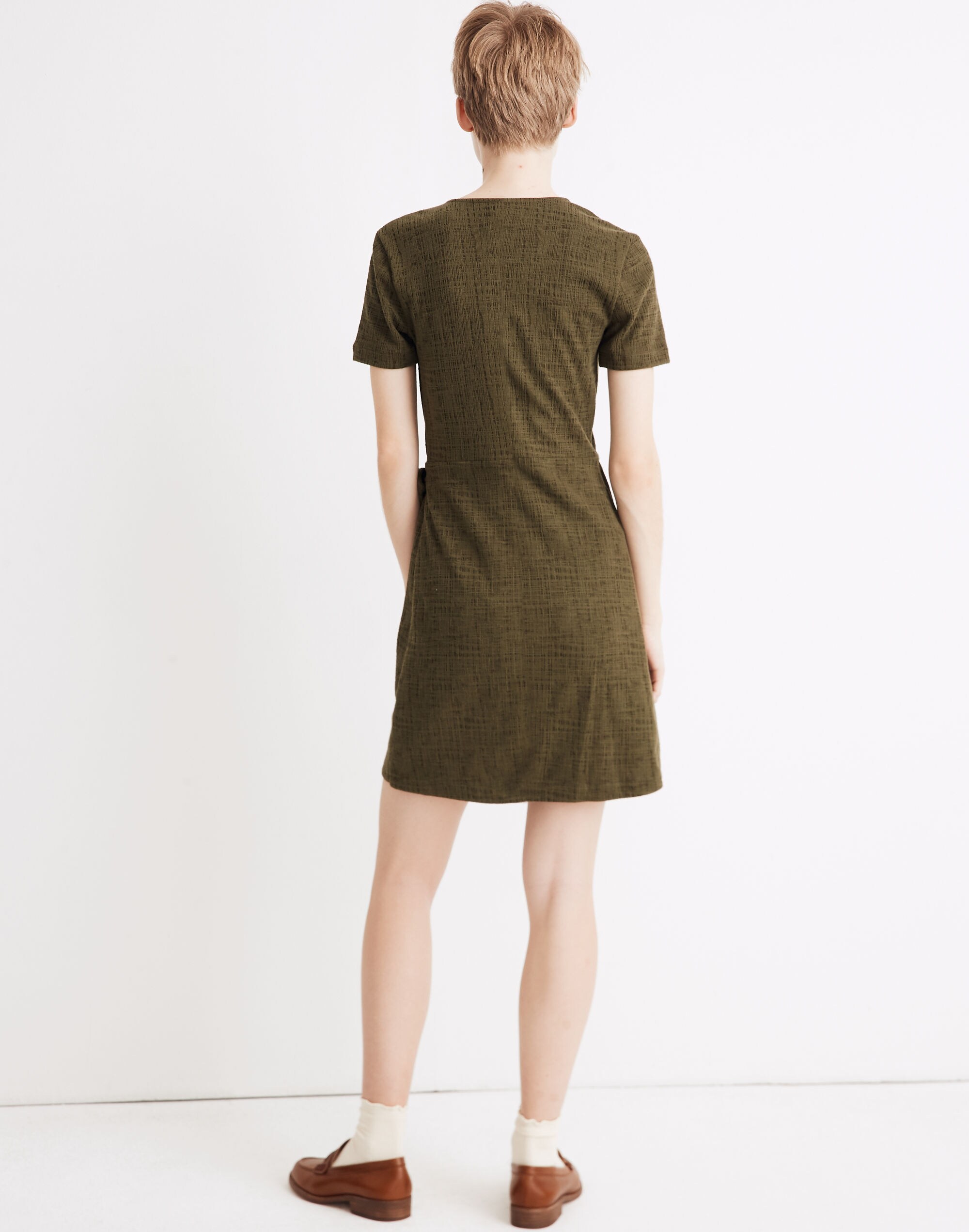 texture & thread short sleeve side tie dress Texture & Thread Short-Sleeve Side-Tie Dress