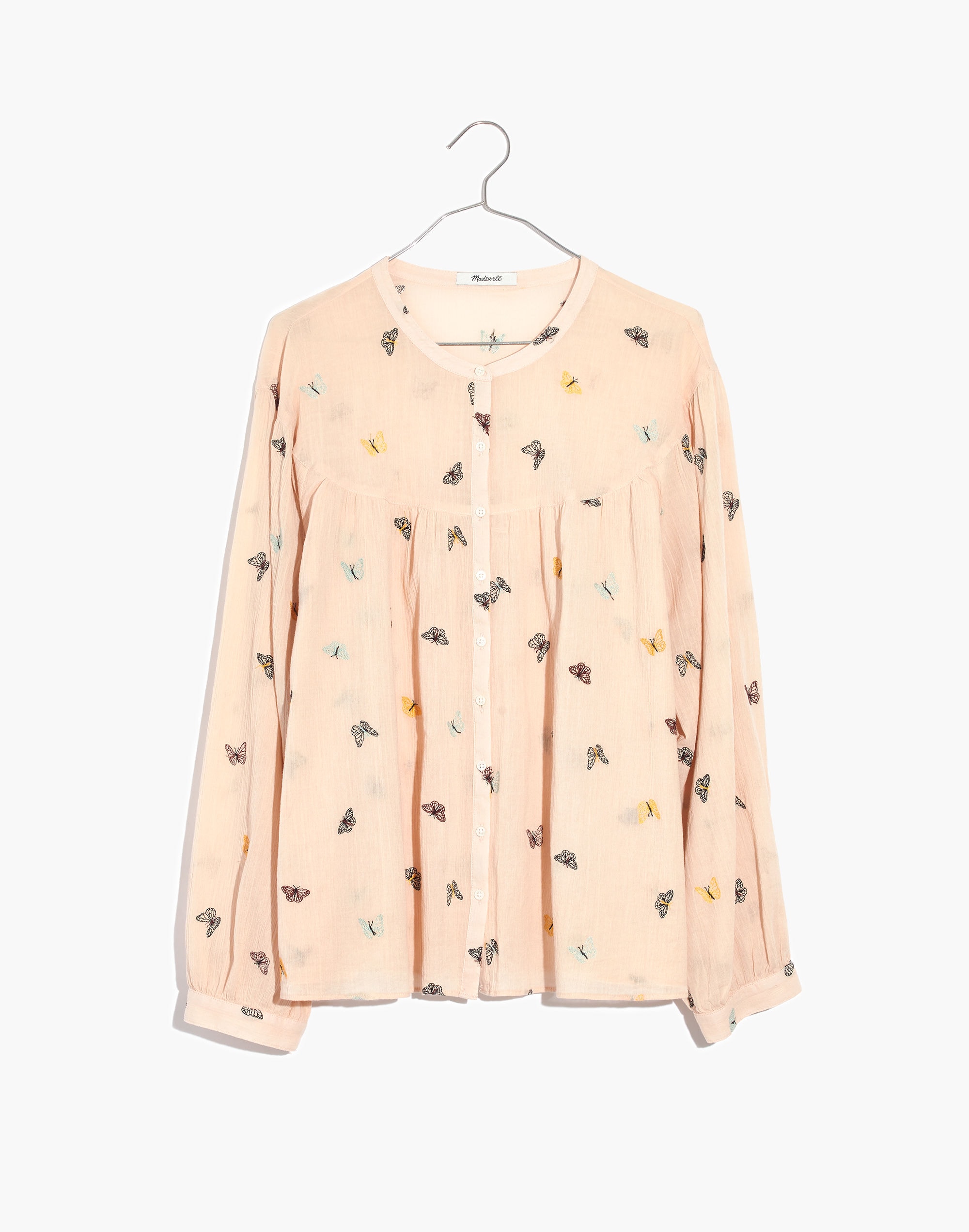 Butterfly Breeze Balloon-Sleeve Peasant Top