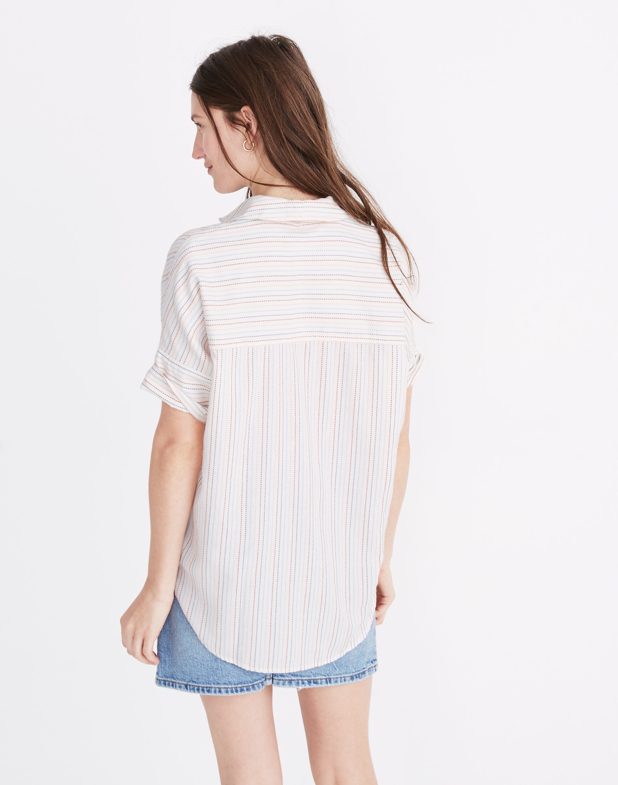 Courier Shirt in Stitched Rainbow Stripe