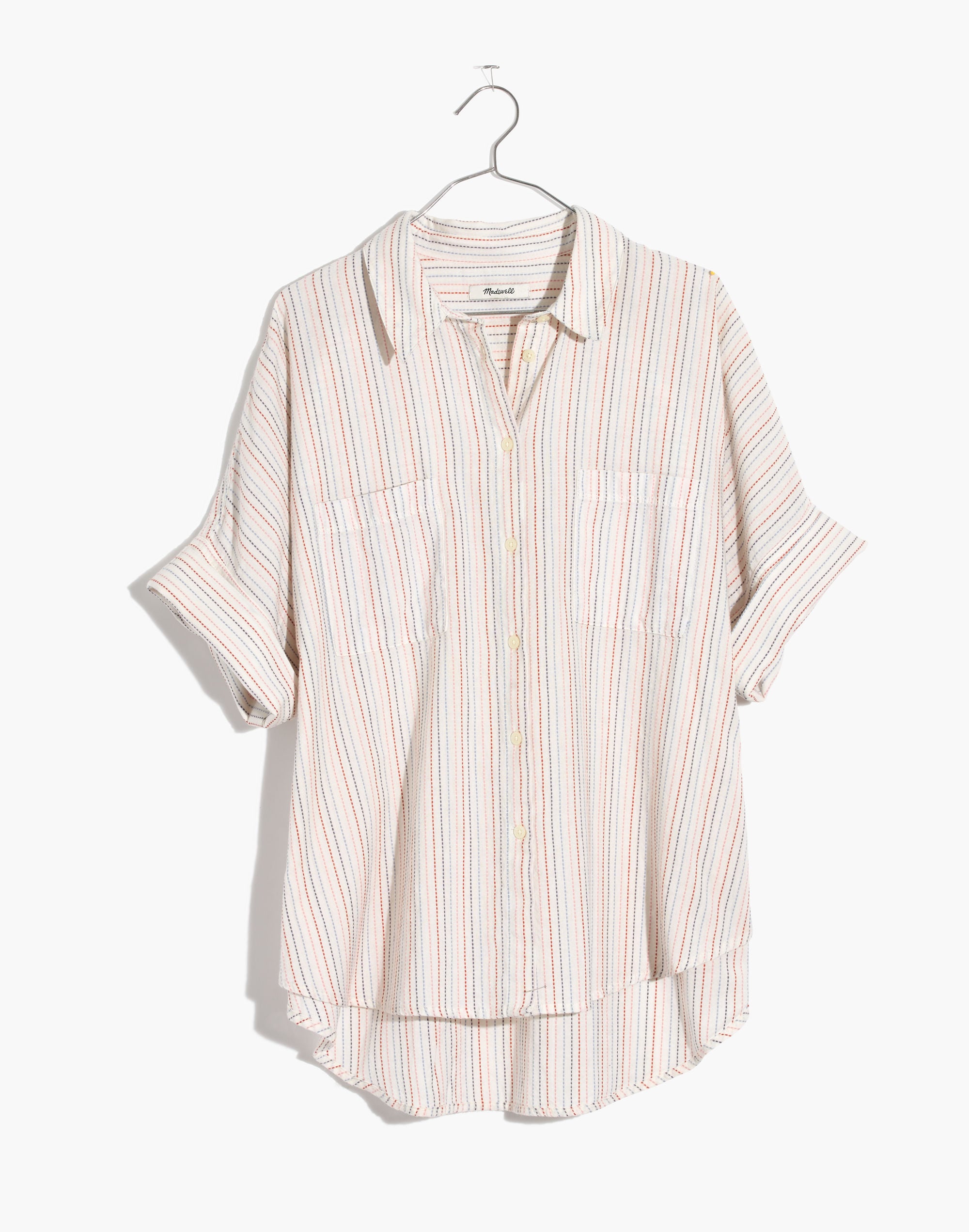 Courier Shirt in Stitched Rainbow Stripe