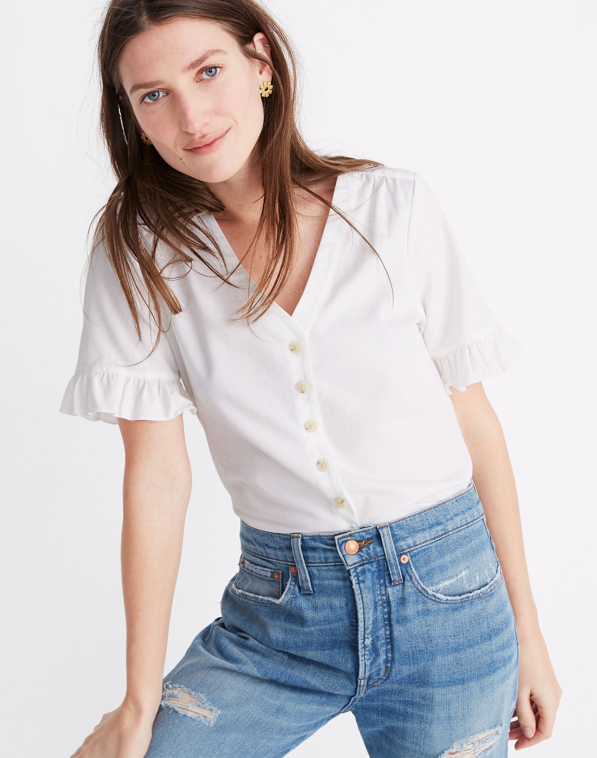 Village Ruffle-Sleeve Shirt