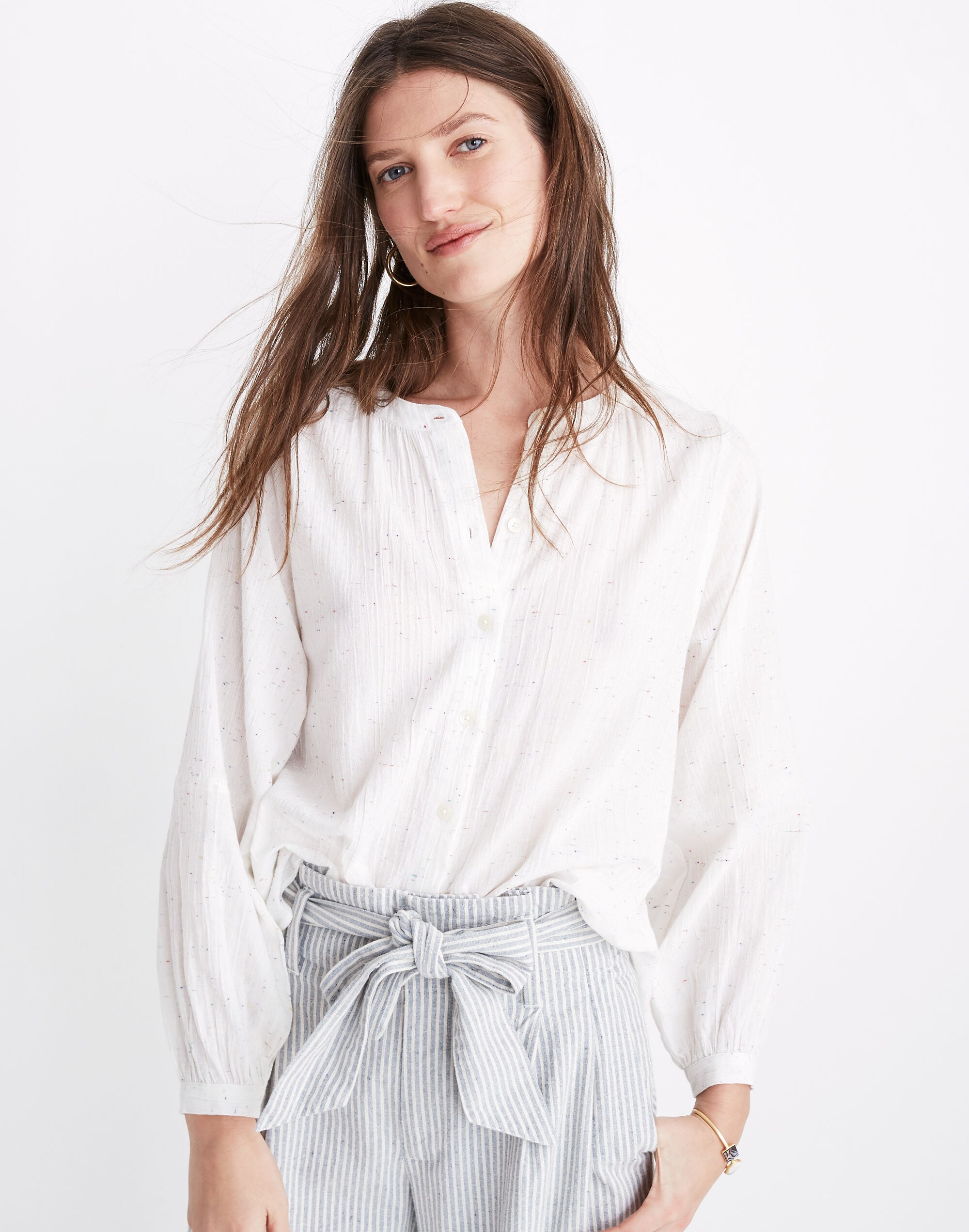 Peasant Top in Rainbow Speckle