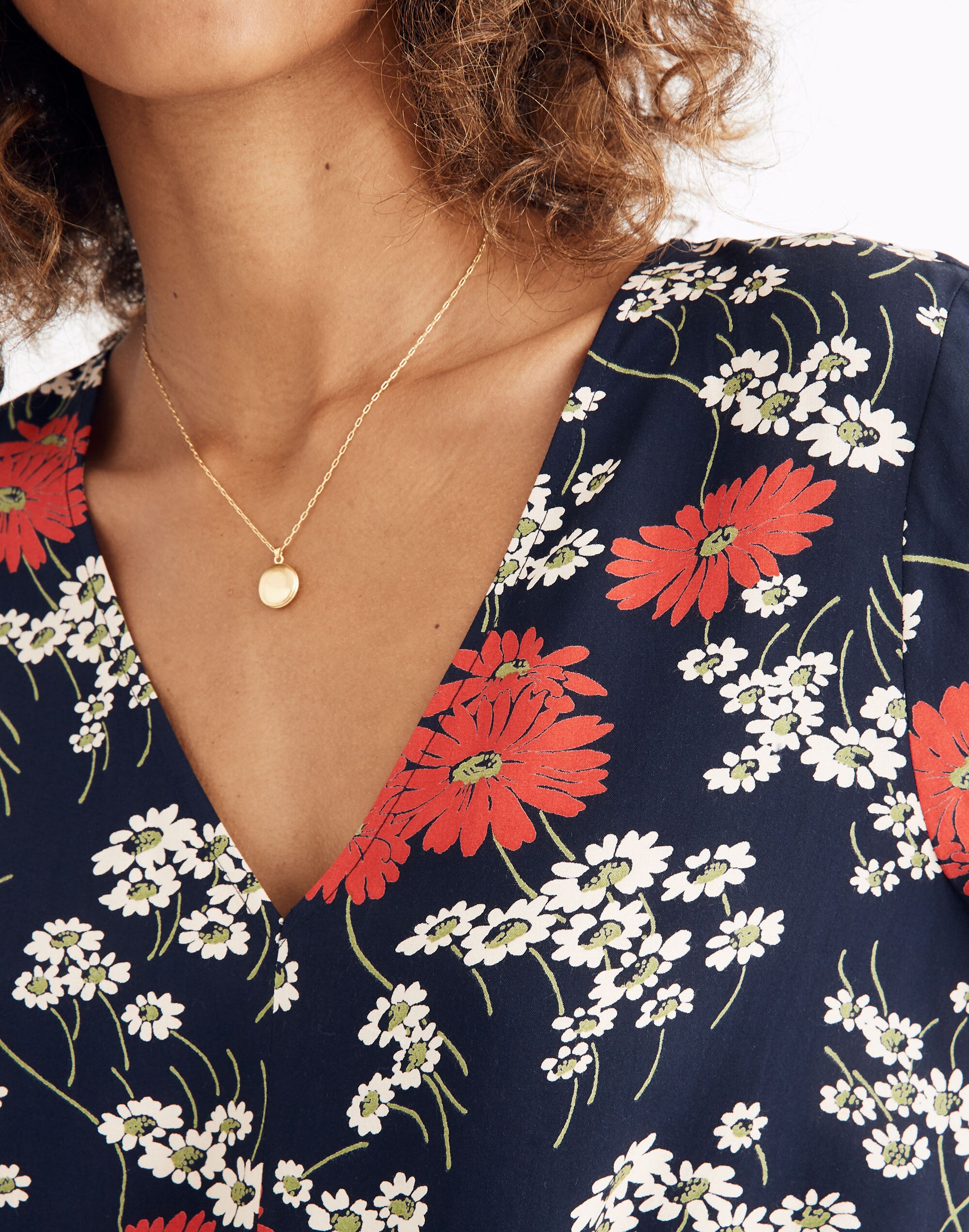 Novel Tie-Front Top in Hillside Daisies