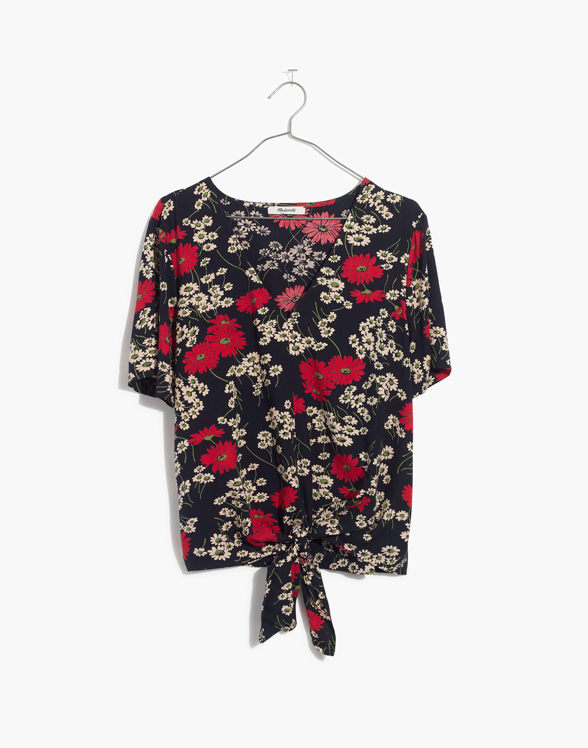 Novel Tie-Front Top in Hillside Daisies