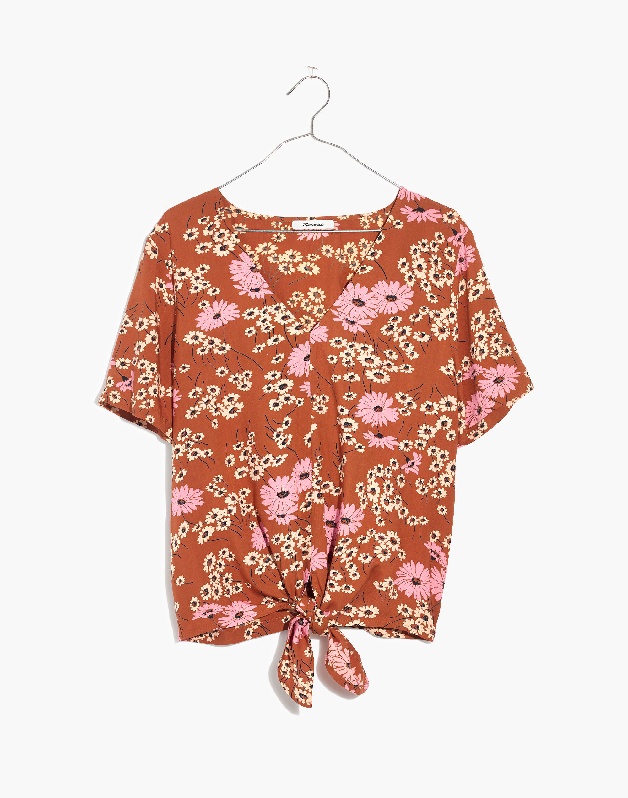 Novel Tie-Front Top in Hillside Daisies
