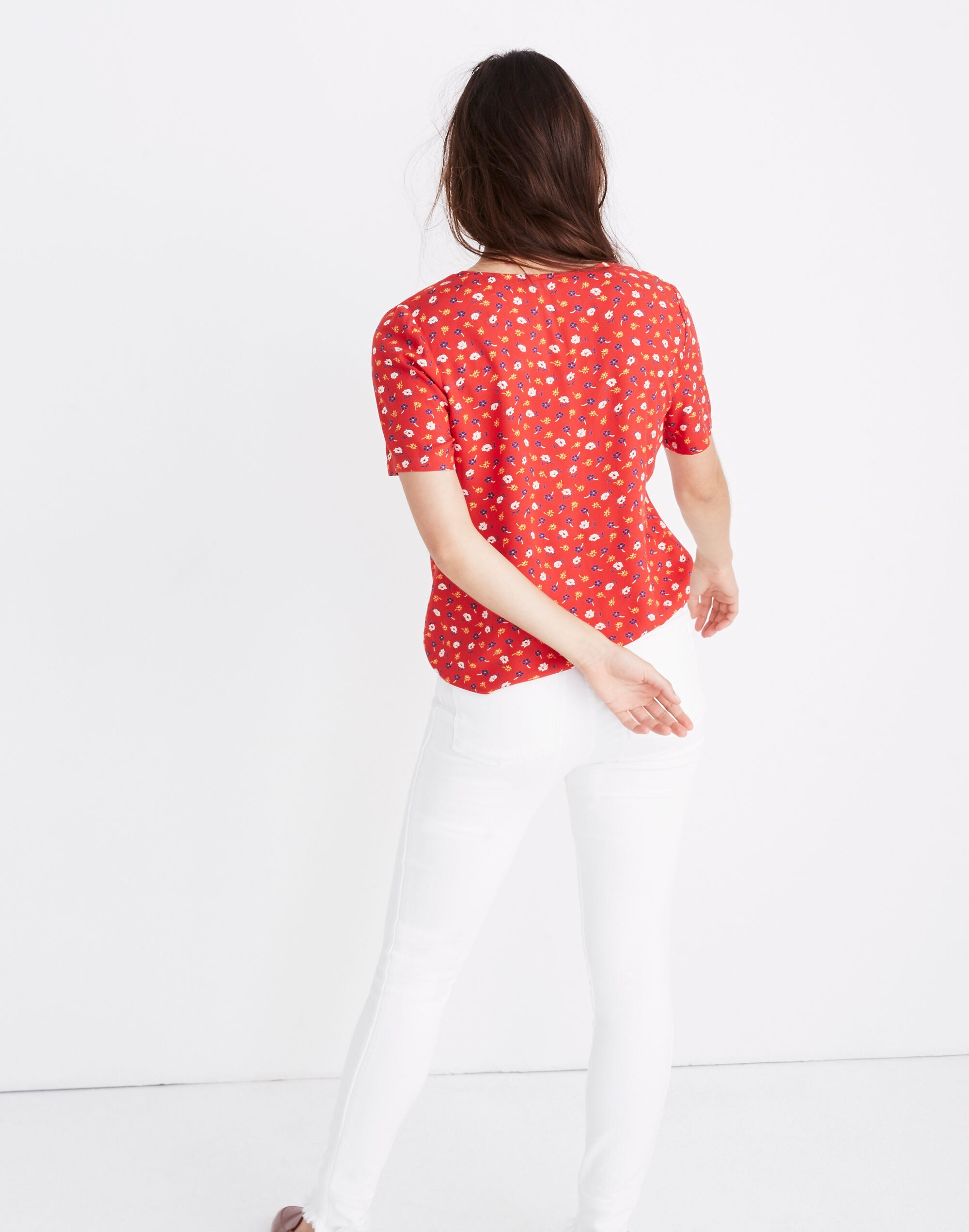 Novel Tie-Front Top in Prairie Posies