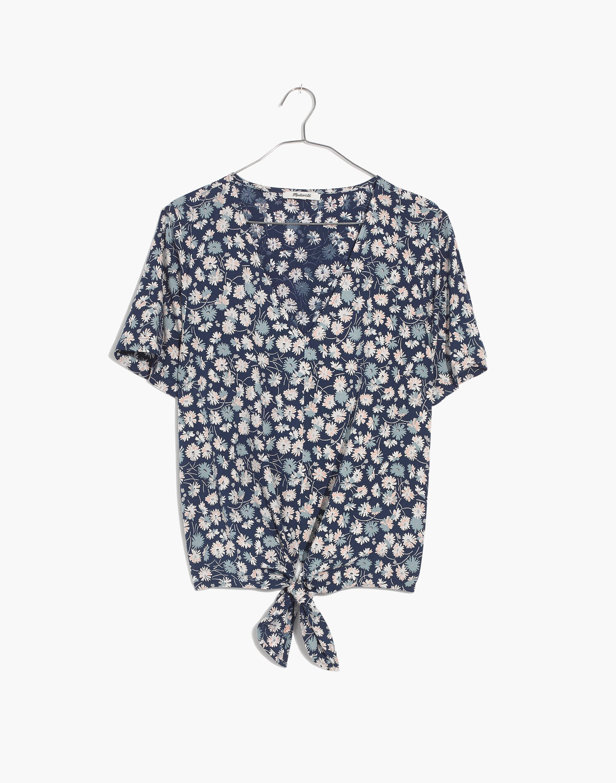 Novel Tie-Front Top in French Floral