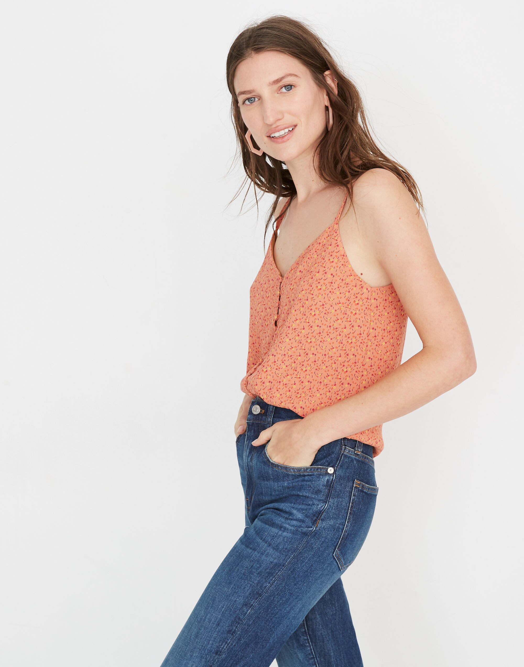 Button-Down Cami Top in Playground Posies