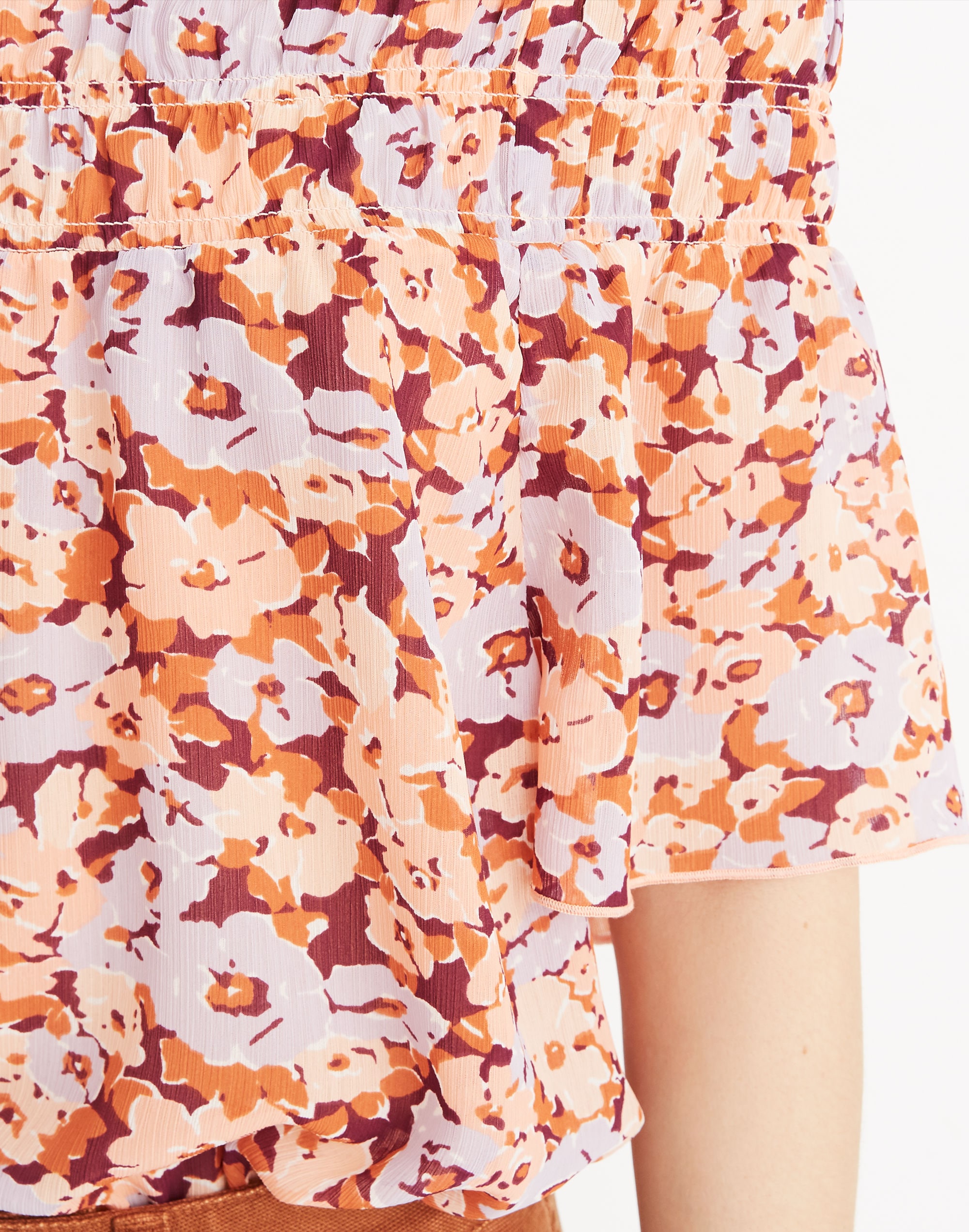 Smocked Mockneck Top in Floral Breeze