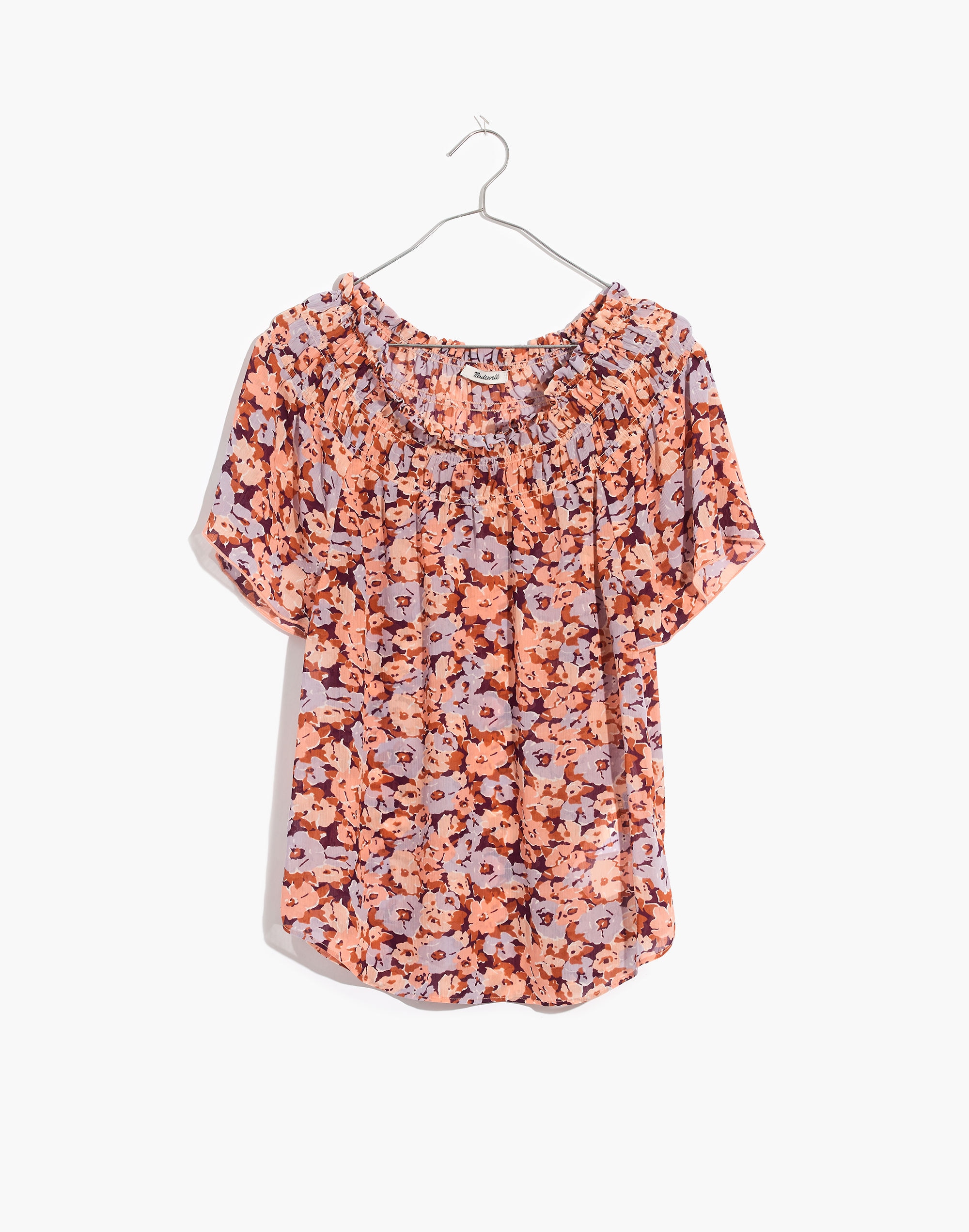 Smocked Mockneck Top in Floral Breeze