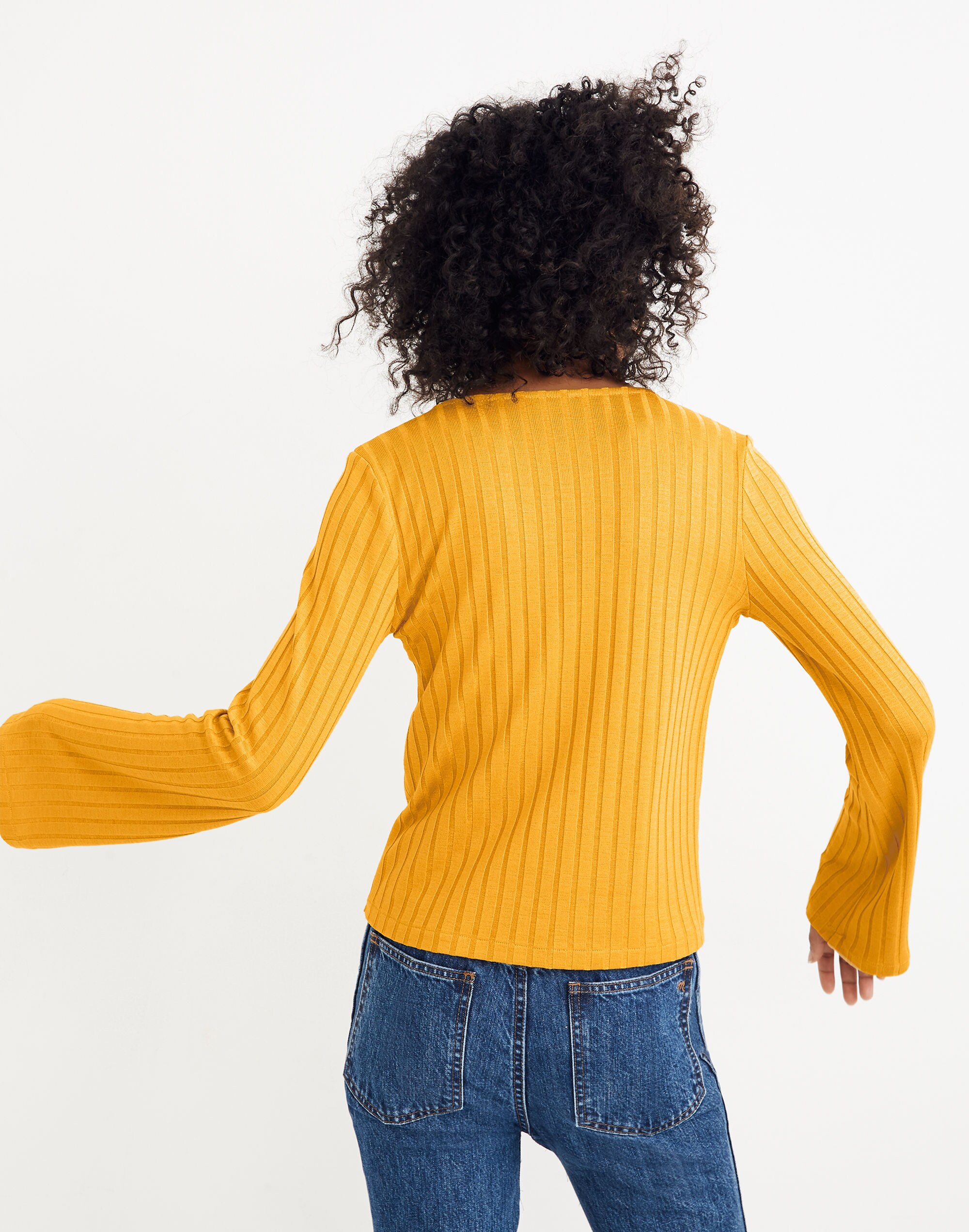 Bell-Sleeve Cardigan Top