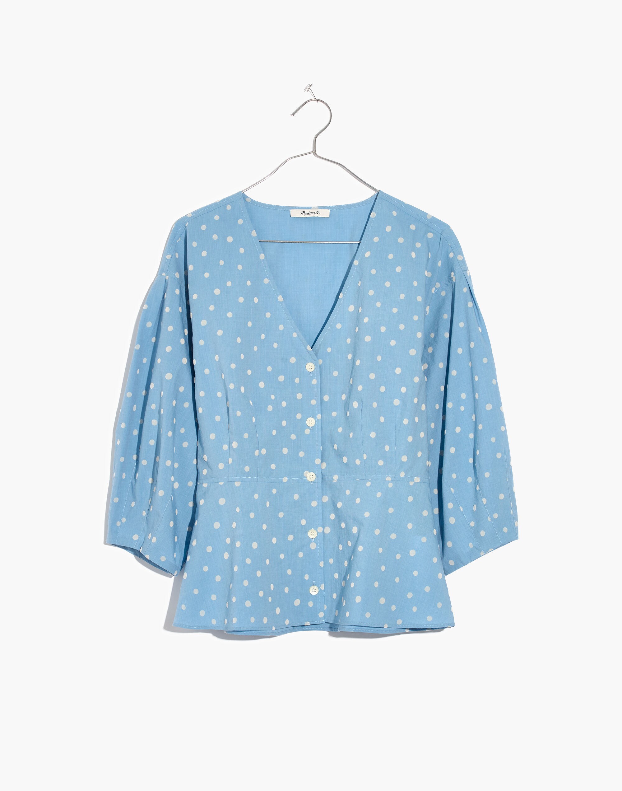 Florentine Peplum Top in Inkspot Dots