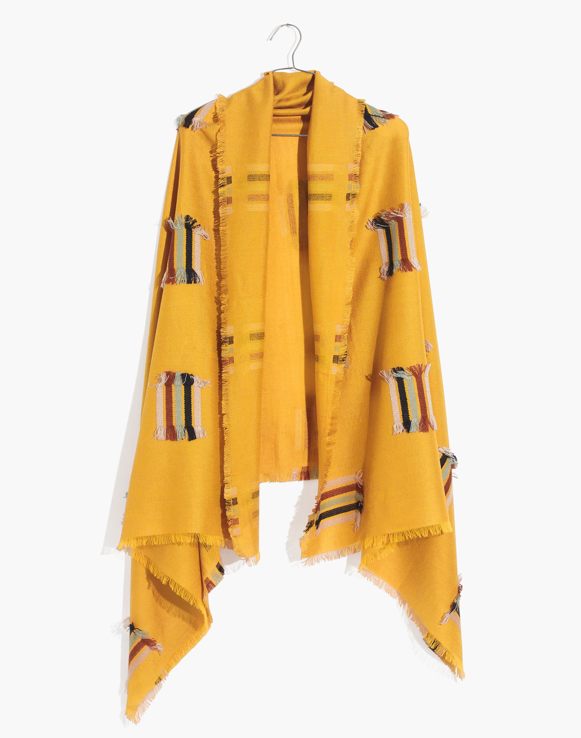 Rainbow Fringe-Stripe Jacquard Scarf