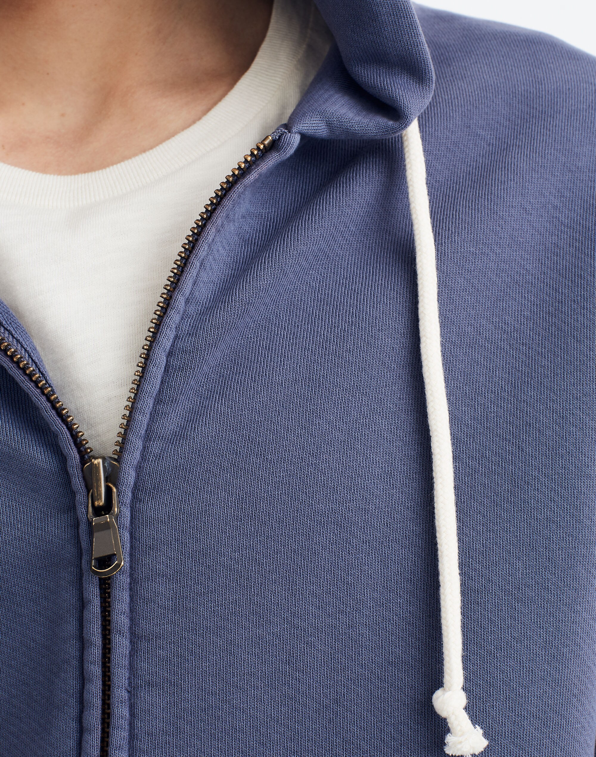 Garment-Dyed Zip-Front Hoodie Sweatshirt