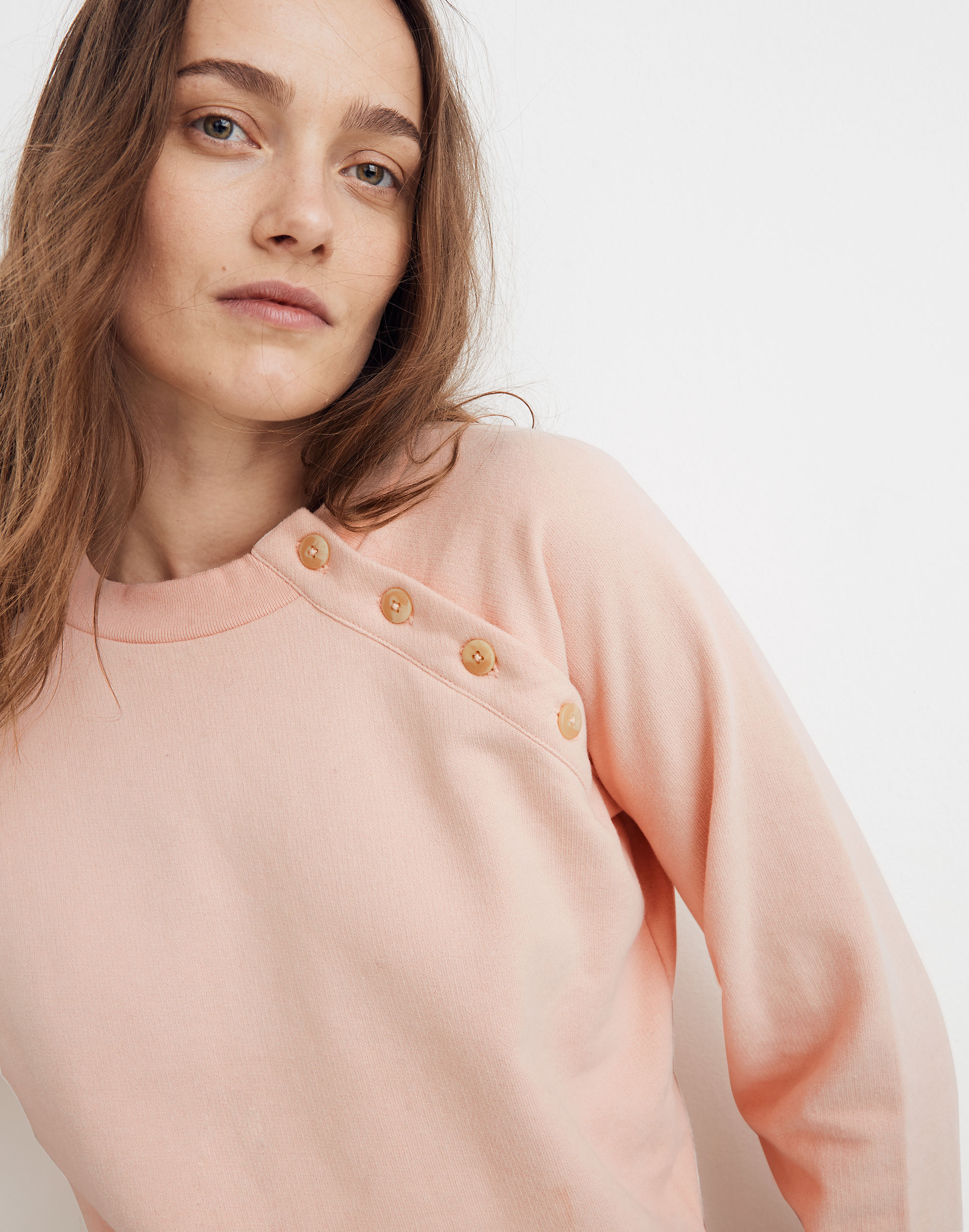 Button-Detail Sweatshirt