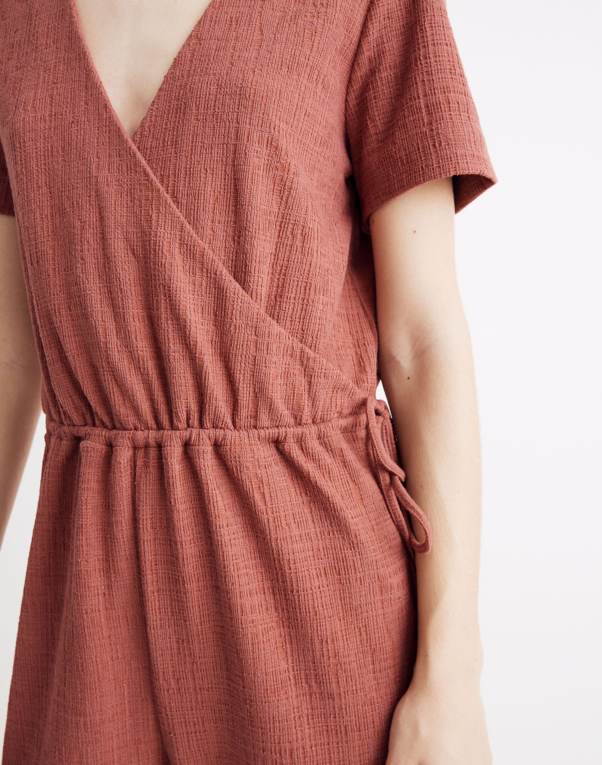 Texture &amp; Thread Short-Sleeve Wrap Jumpsuit