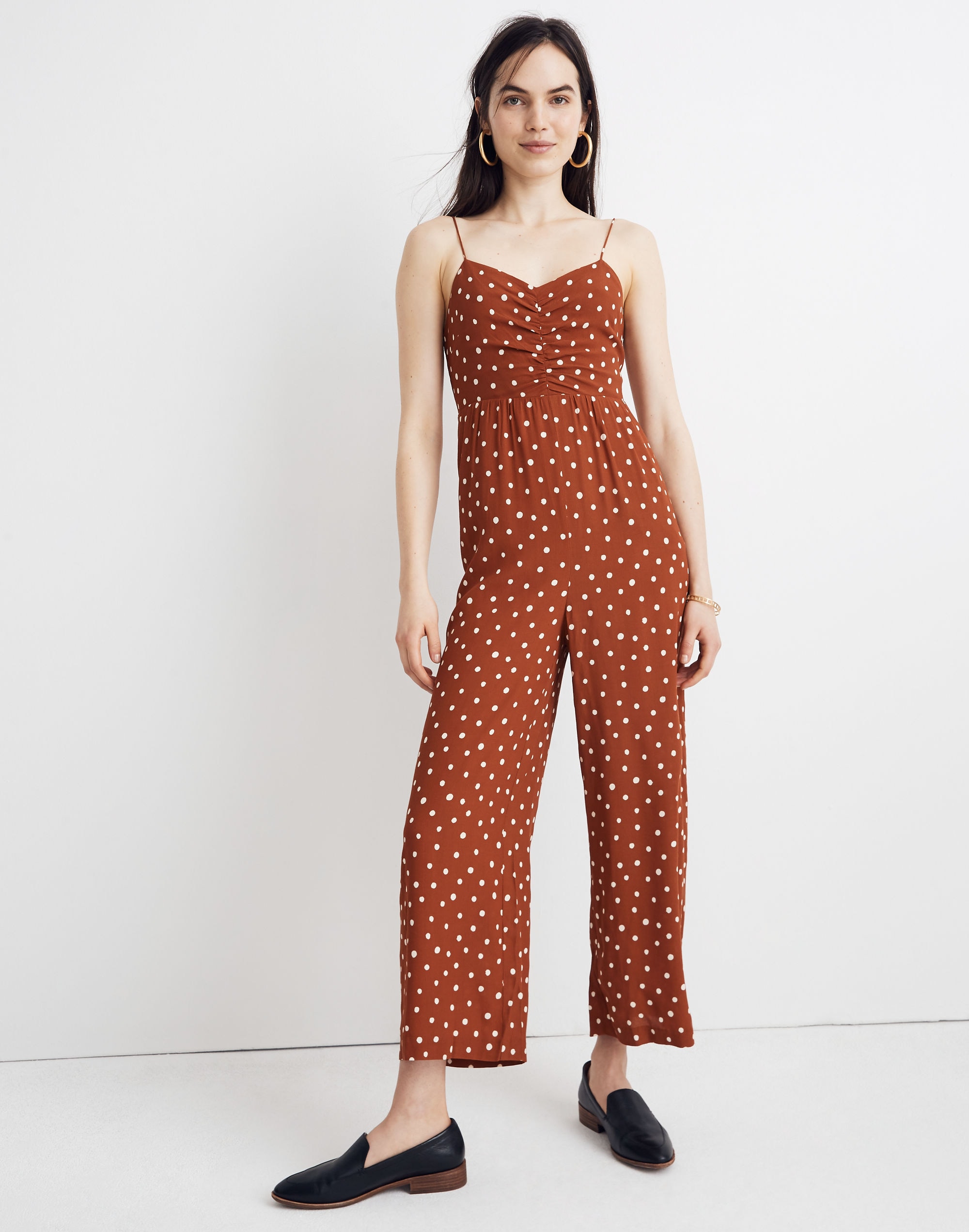 Tall Ruched Wide-Leg Jumpsuit