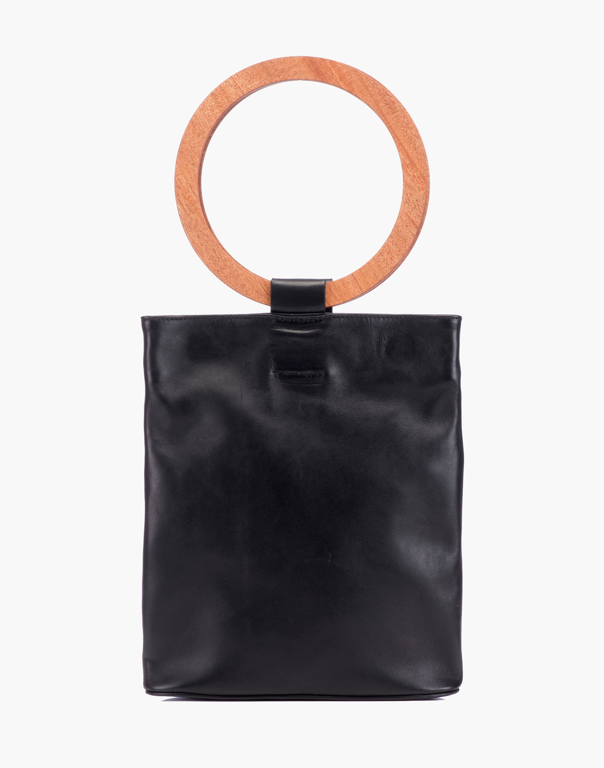 modern weaving&trade; wood circle handle tote bag