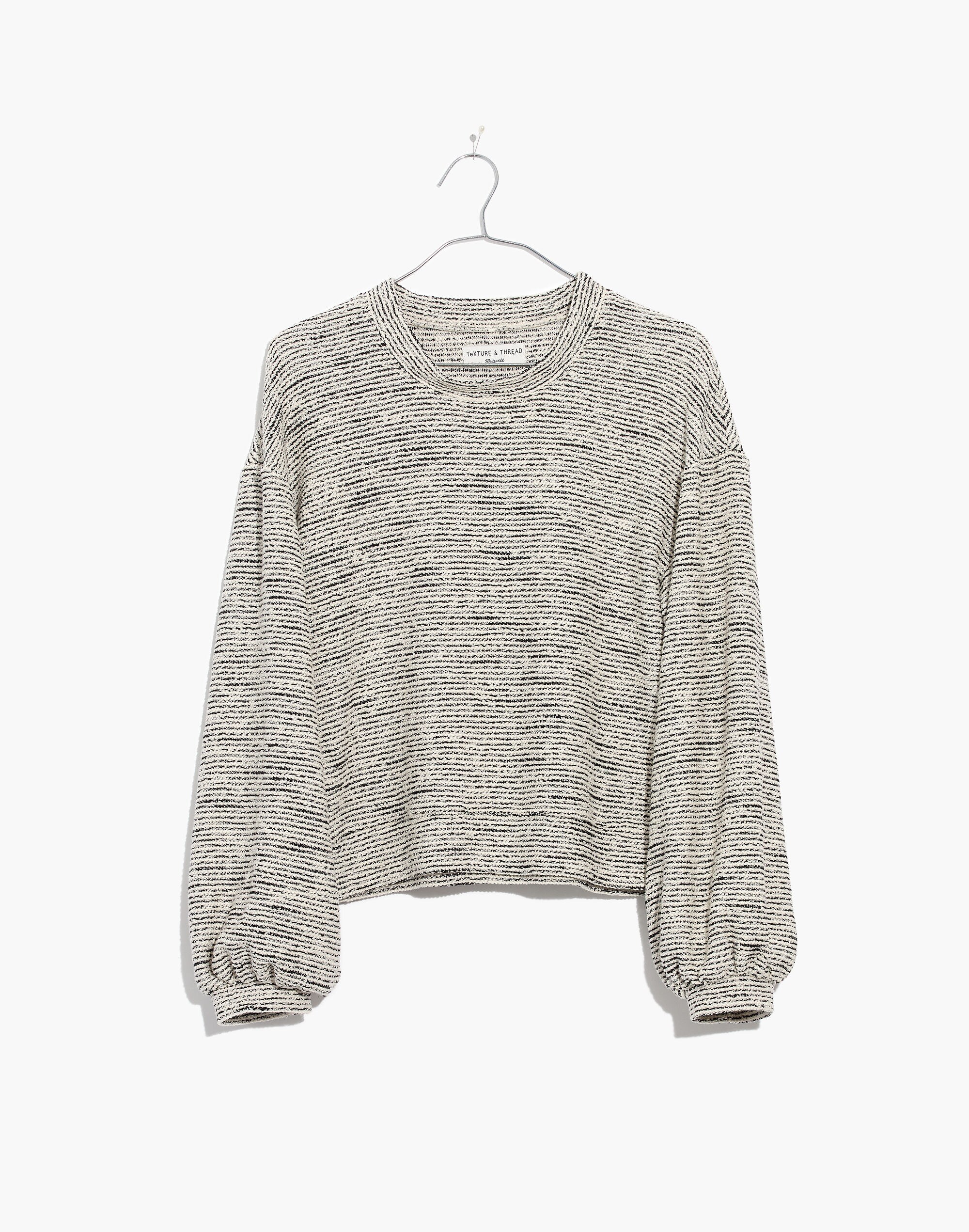 Texture &amp; Thread Bubble-Sleeve Top