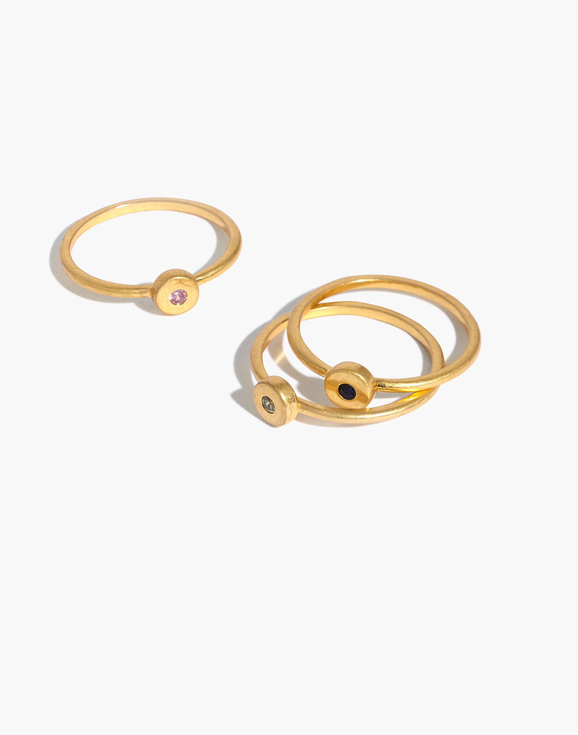 Rainbow Crystal Stacking Ring Set