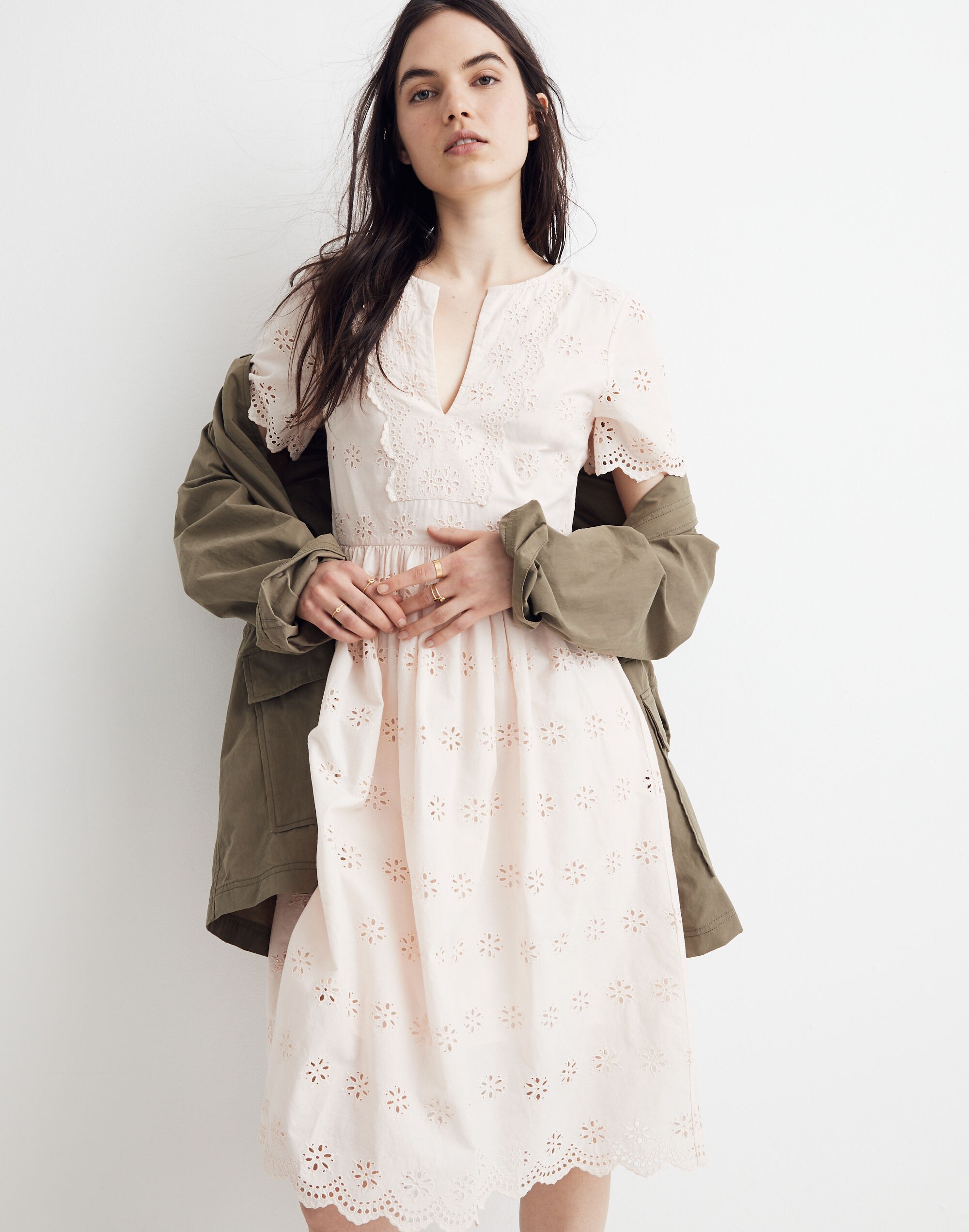 knee length dresses for ladies Sample Sale - Ramona Midi Scalloped Dress