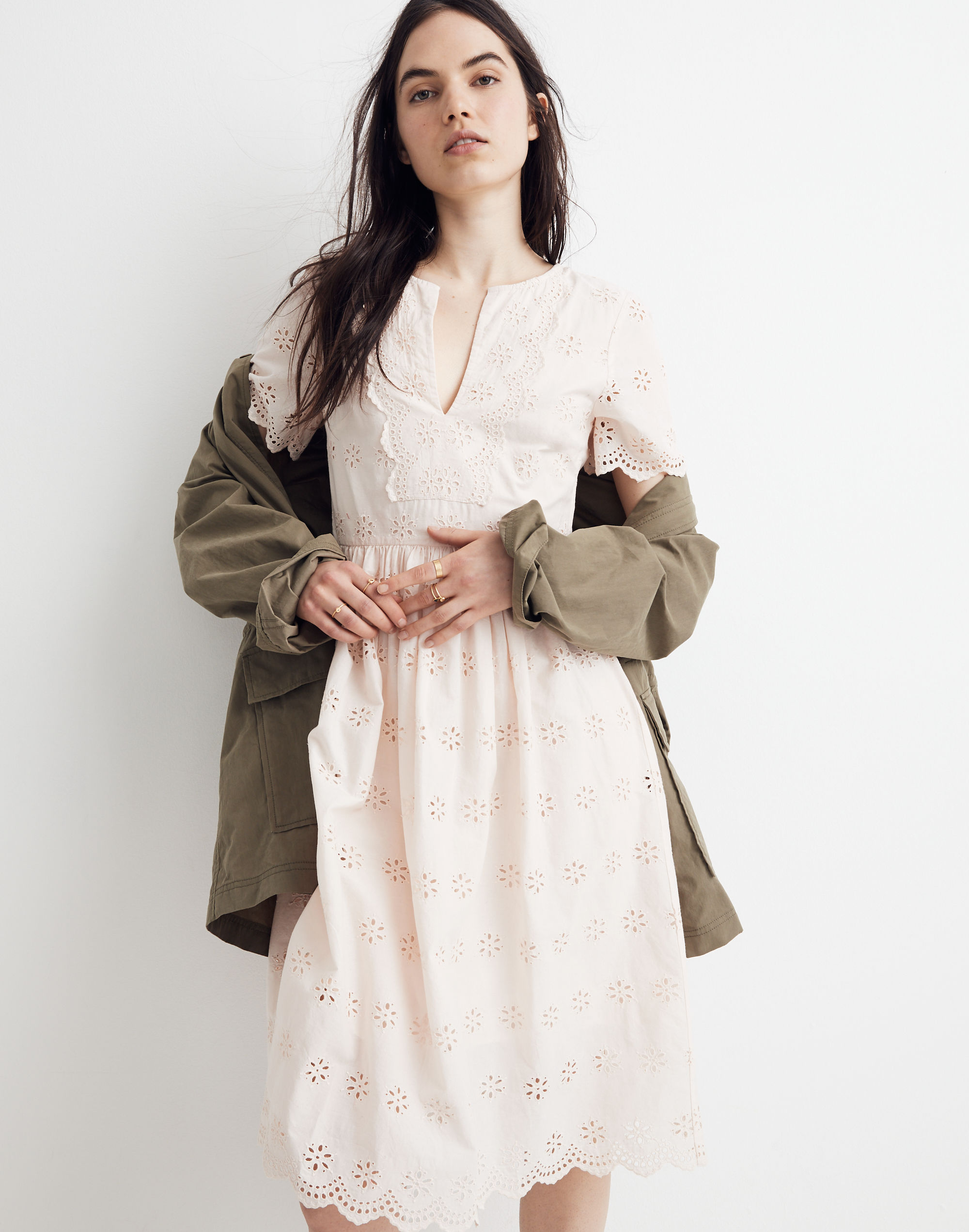 scalloped eyelet midi dress Scalloped Eyelet Midi Dress