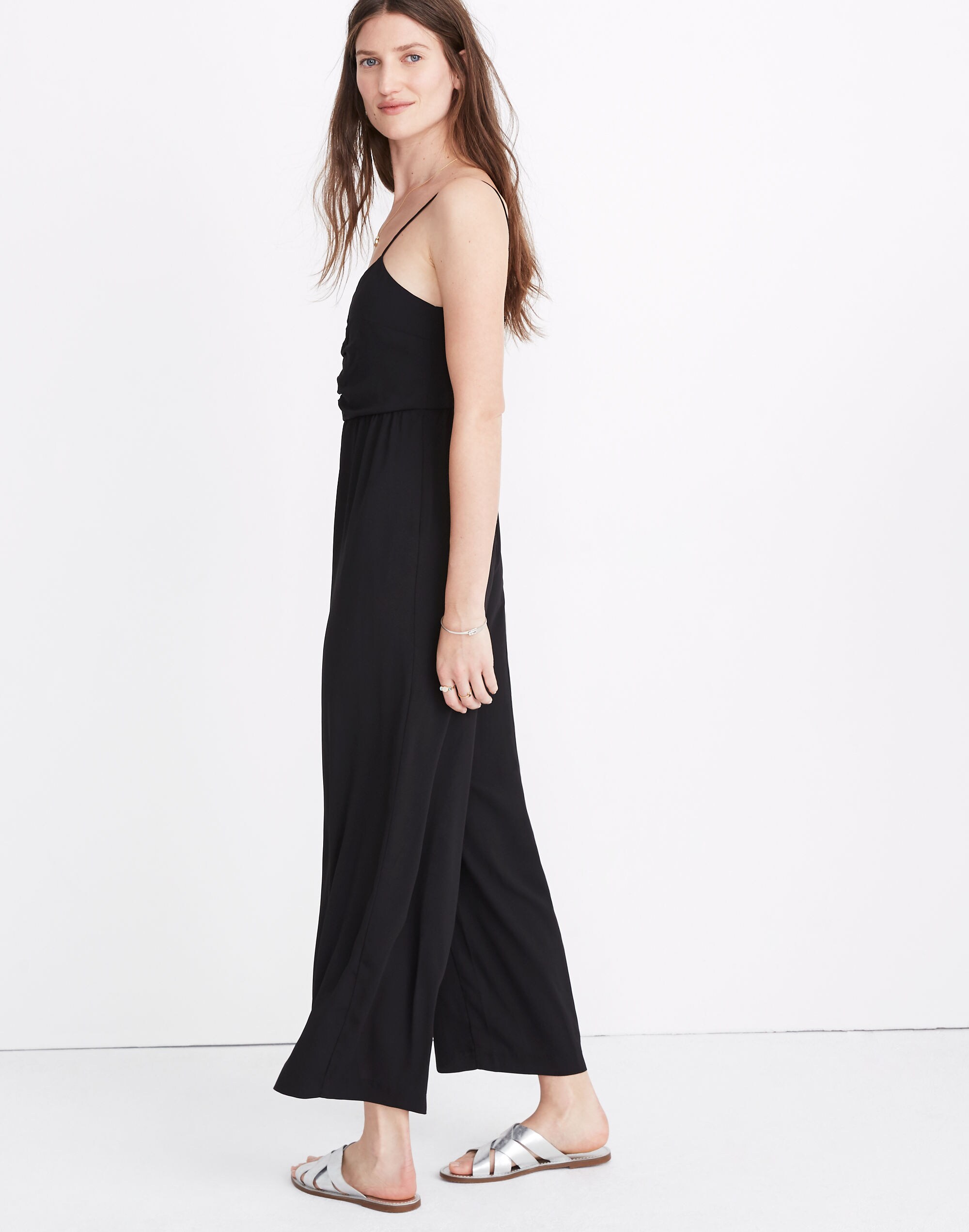 Ruched Wide-Leg Jumpsuit