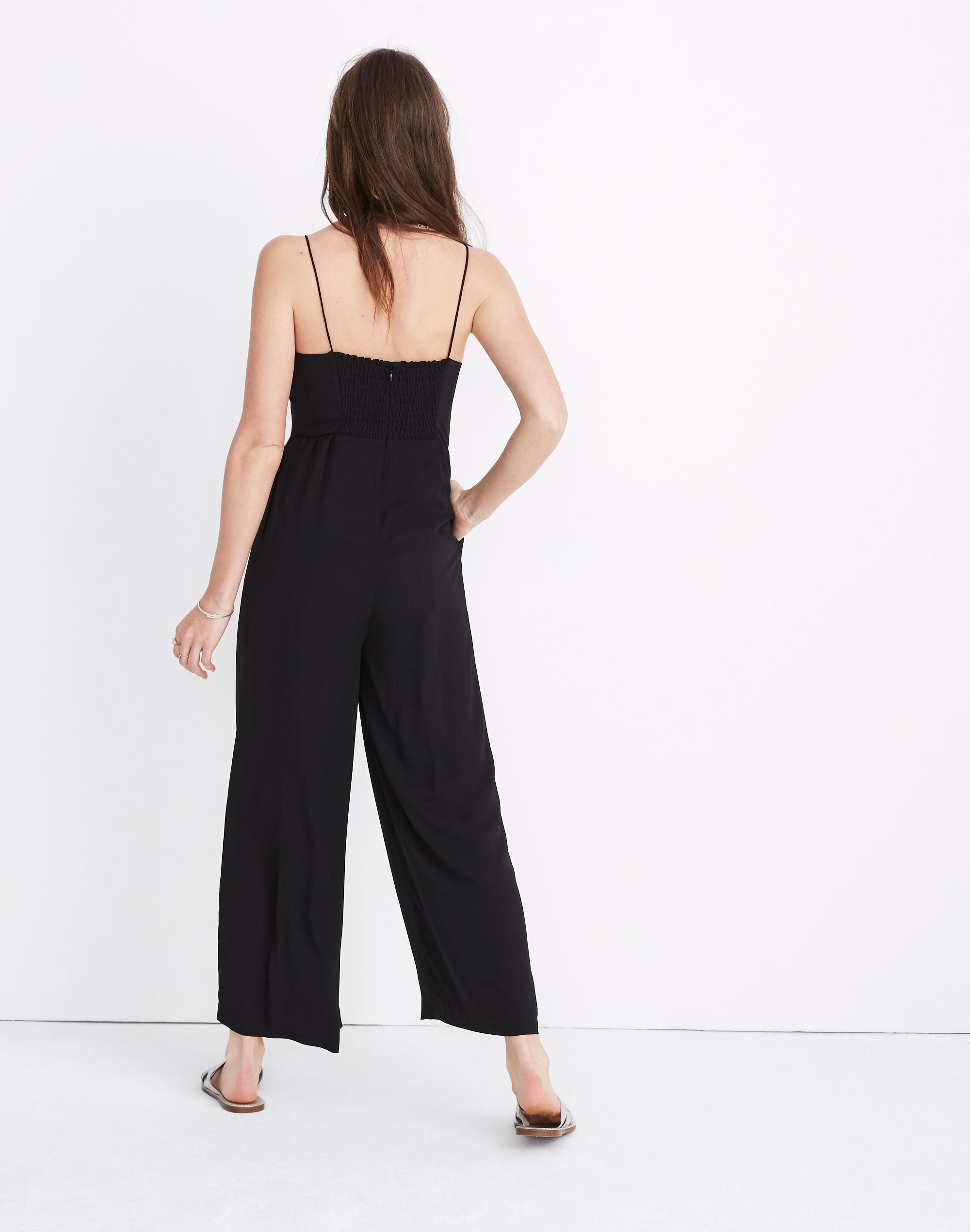 Ruched Wide-Leg Jumpsuit