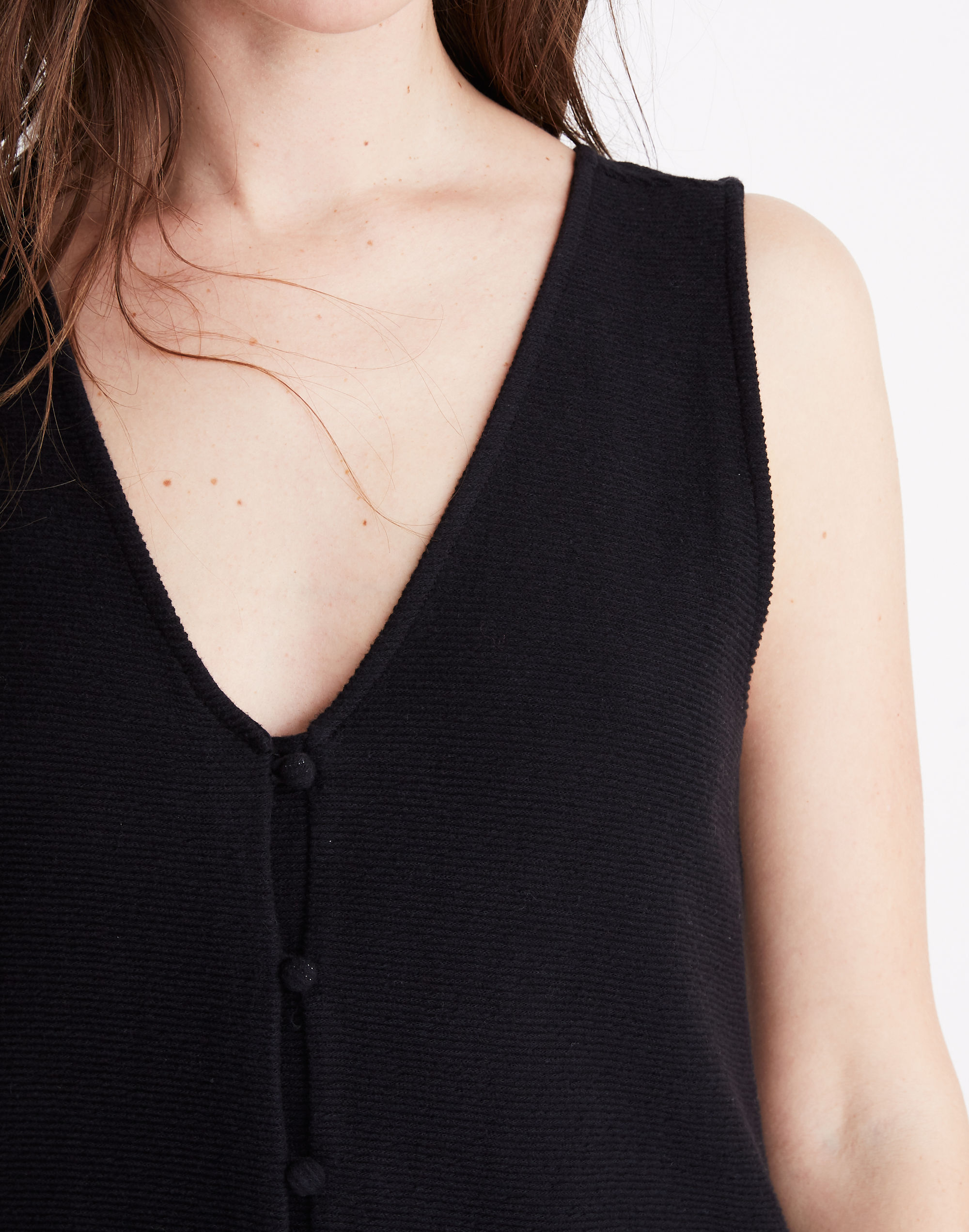 Texture &amp; Thread Button-Front Tank Dress