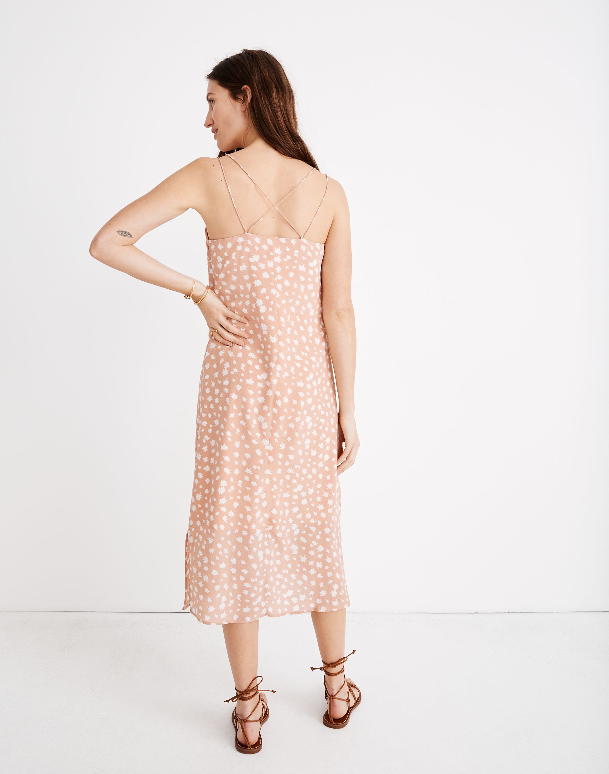 Silk Cami Slip Dress in Star Shower