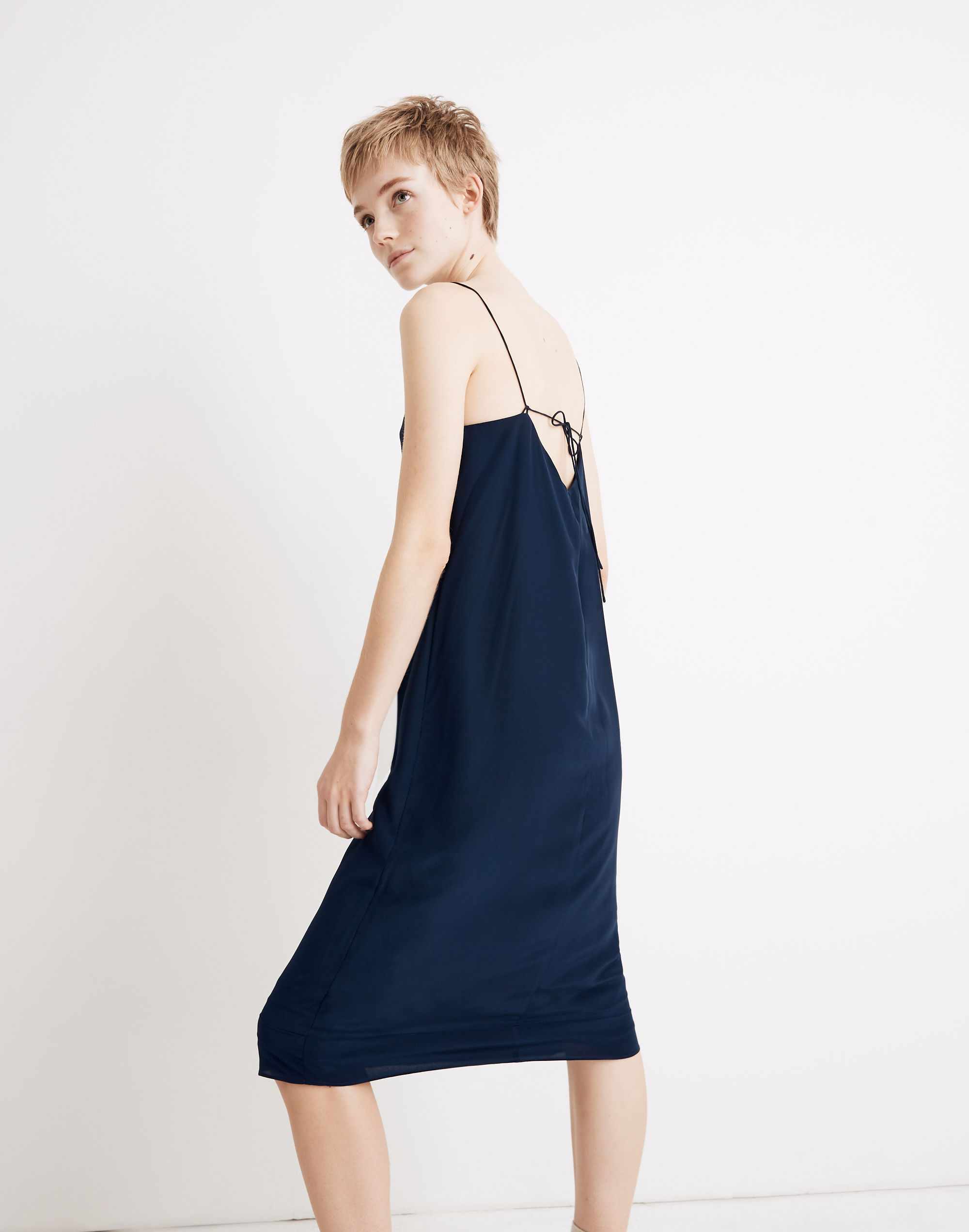 Silk Tie-Back Slip Dress