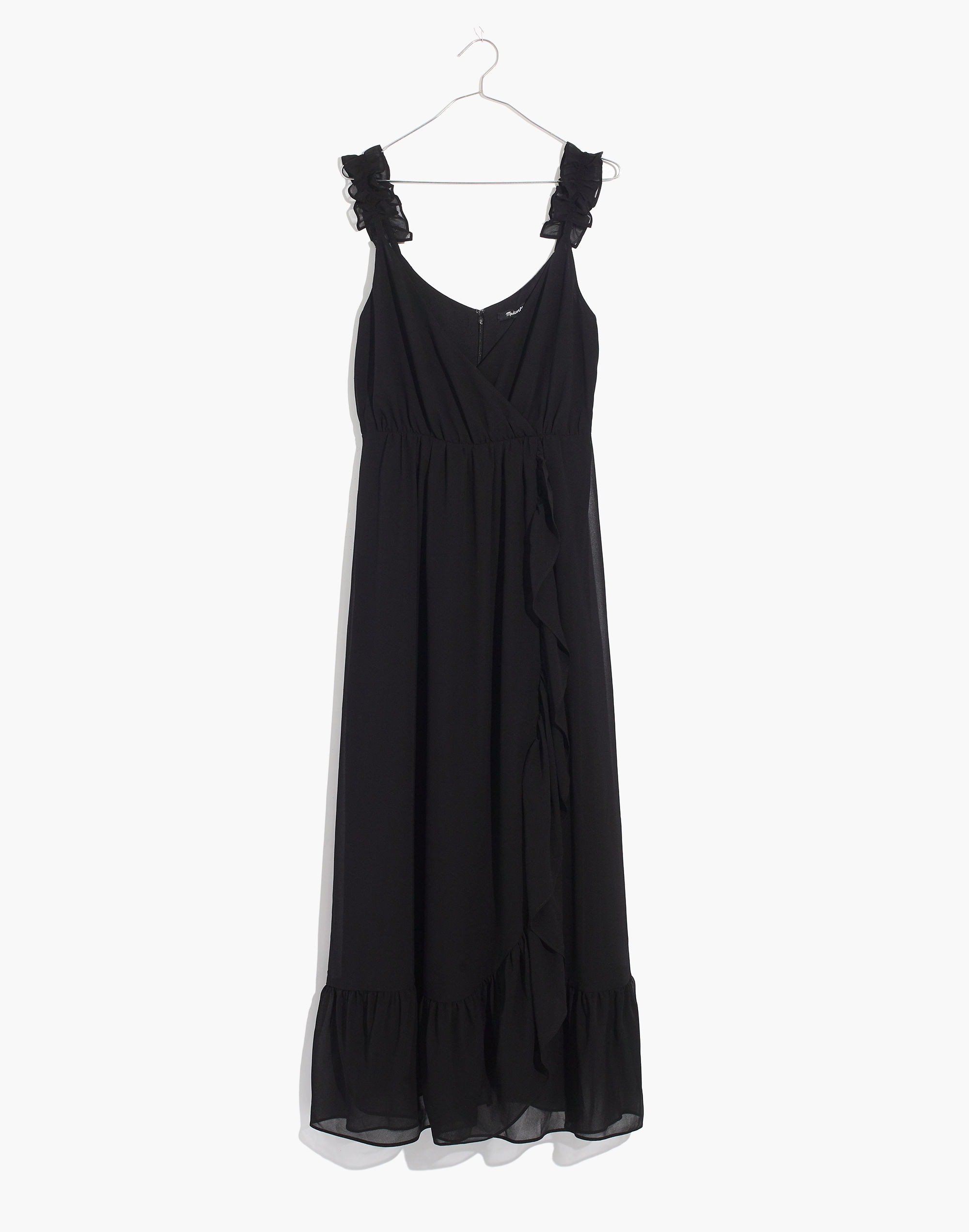 Ruffle-Strap Wrap Dress