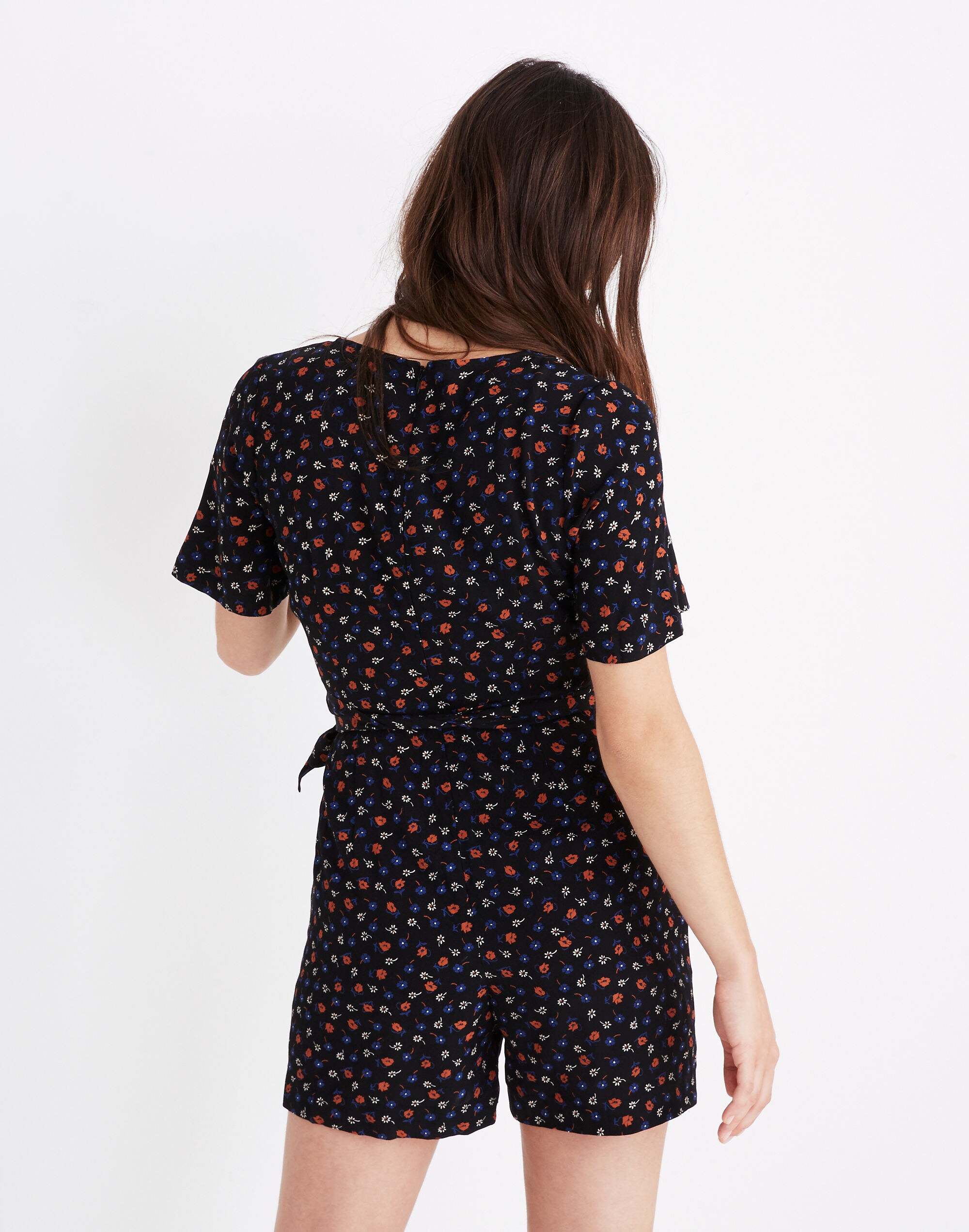 Wrap-Front Romper in Prairie Posies