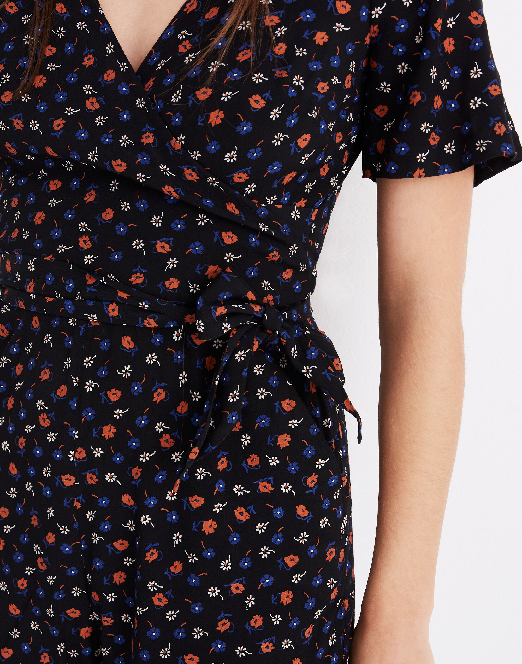 Wrap-Front Romper in Prairie Posies