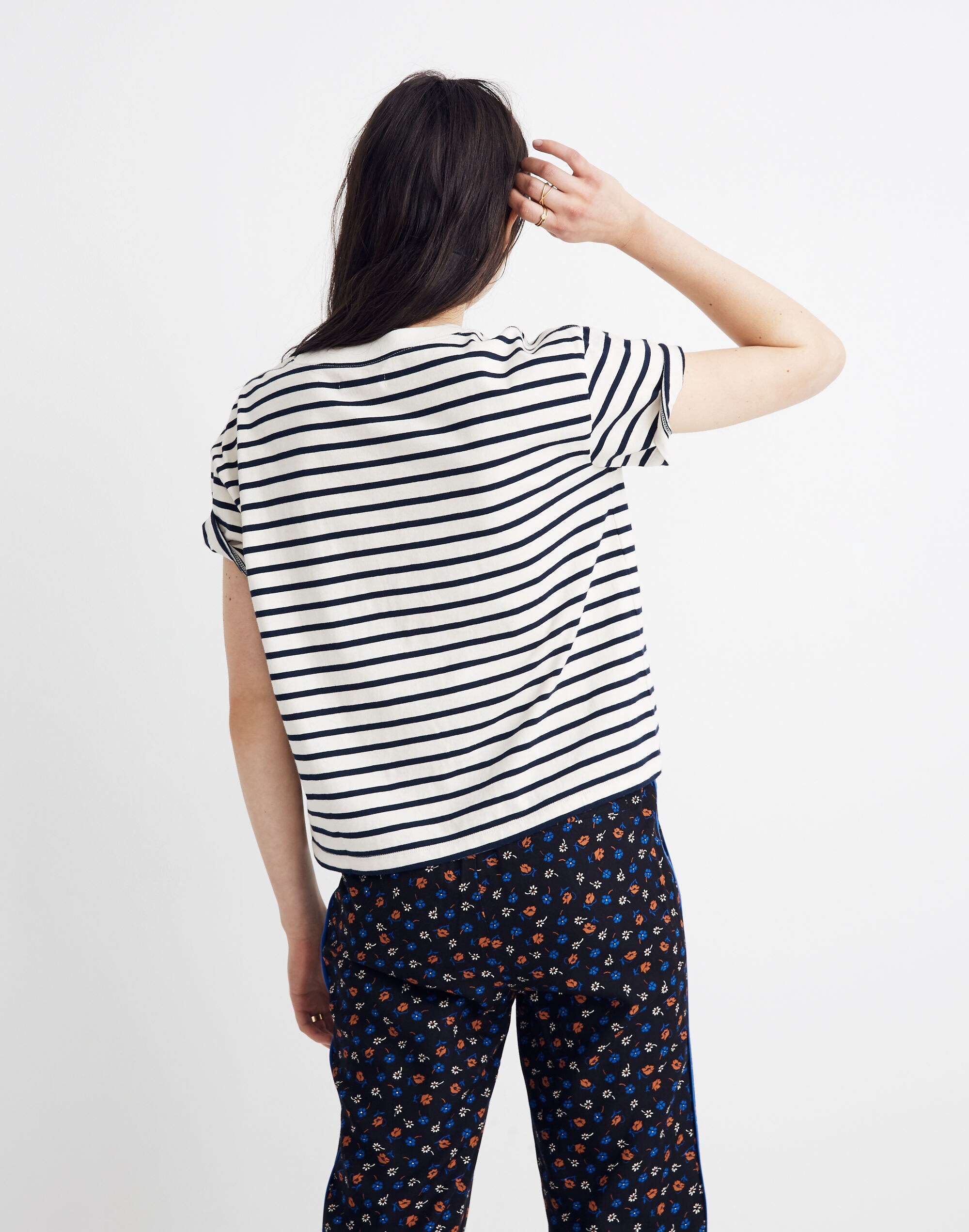 Easy Crop Tee in Baker Stripe