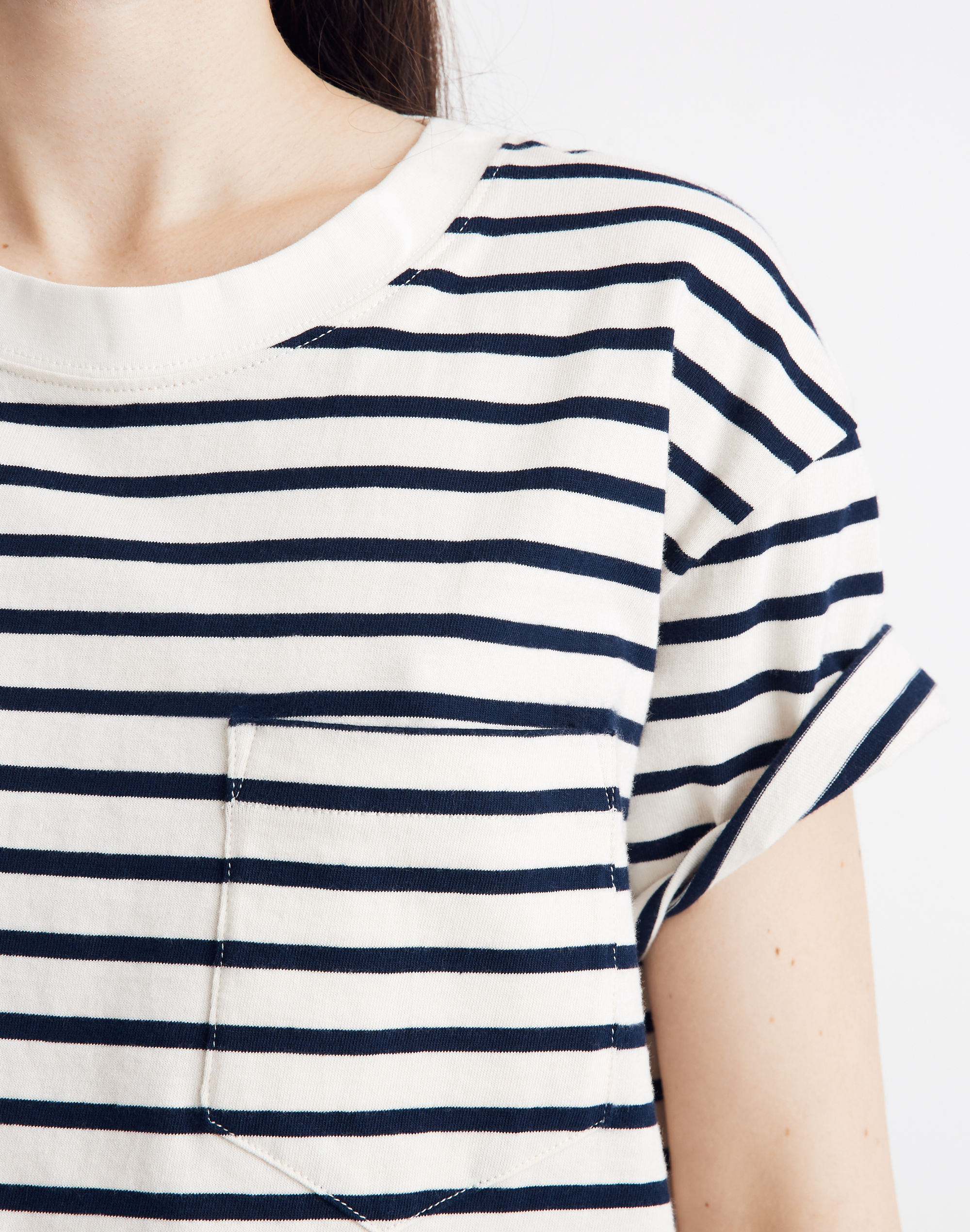 Easy Crop Tee in Baker Stripe