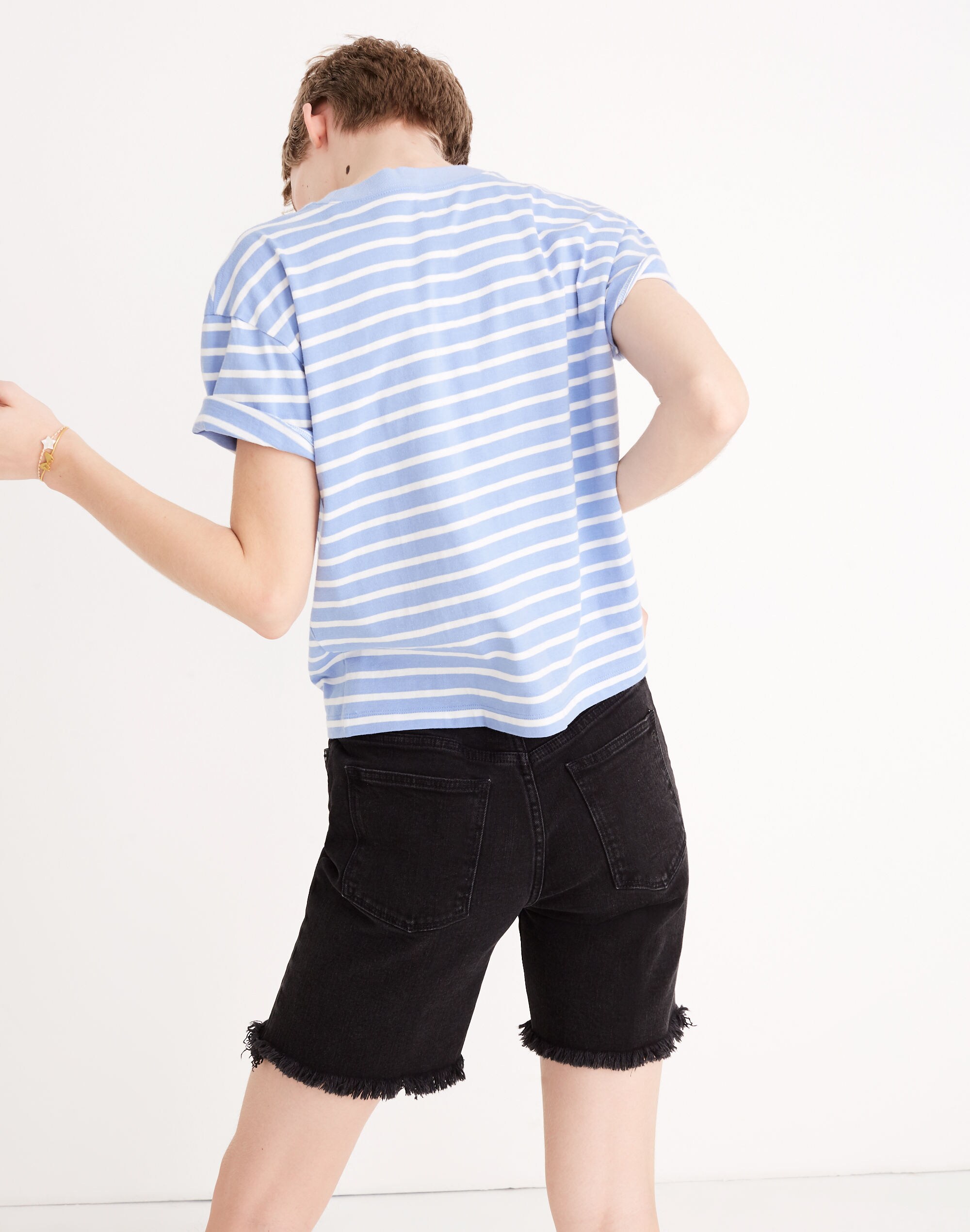 Easy Crop Tee in Baker Stripe