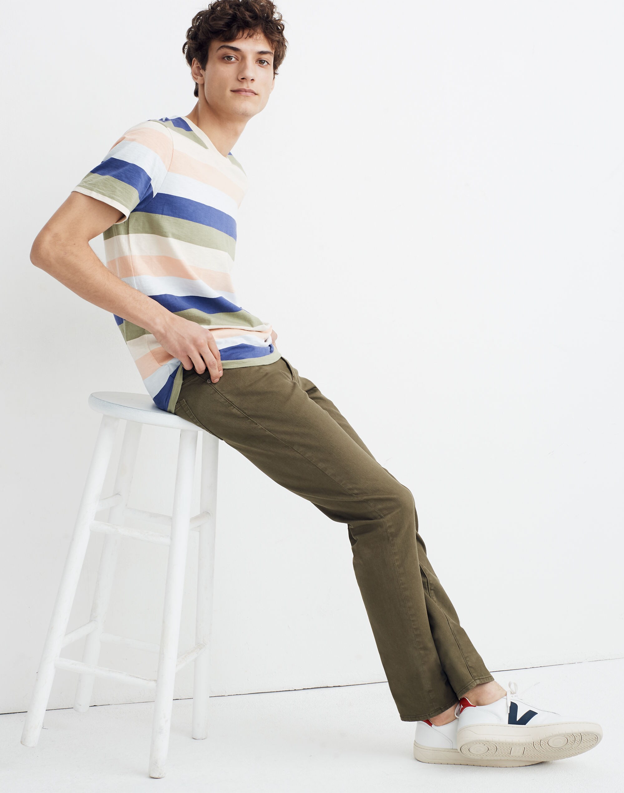 Allday Crewneck Tee in Glenmont Stripe